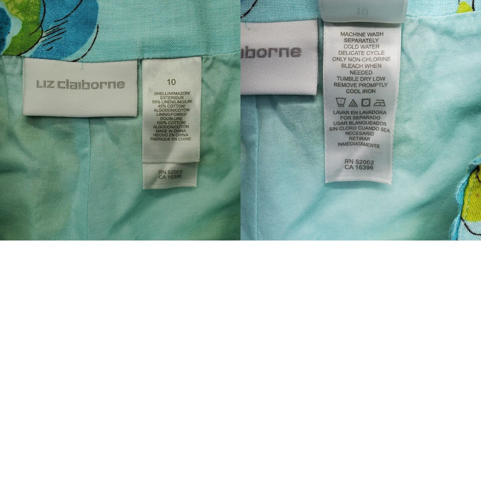 Liz Claiborne Liz Claiborne A-Line Skirt Womens 10 Multicolor Floral Linen Side Zip High Waist Skirt Size 32" / US 10 / IT 46 - 8 Thumbnail