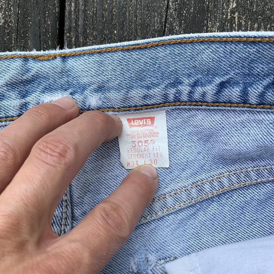 Levi's Vintage Clothing × Vintage Vintage White Washed Distressed 505 Levis with Rips Size US 34 / EU 50 - 6 Thumbnail