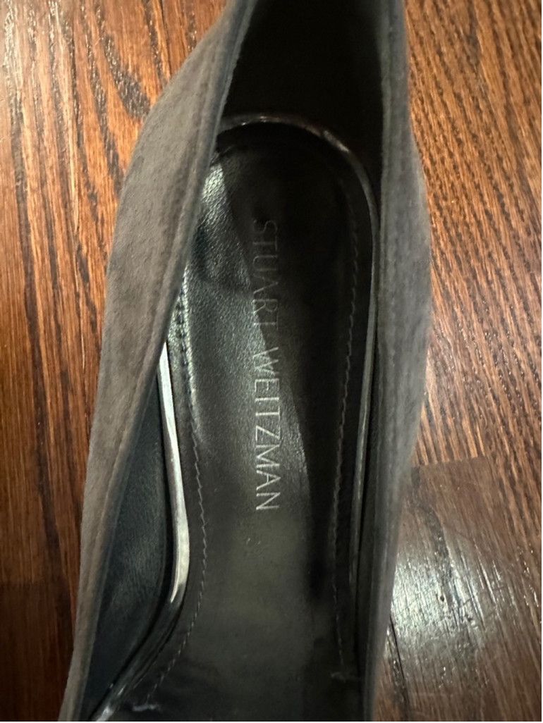 Stuart Weitzman Women's Stuart Weitzman suede leather block Heels Gray 9.5 M Size US 7 / IT 37 - 3 Thumbnail