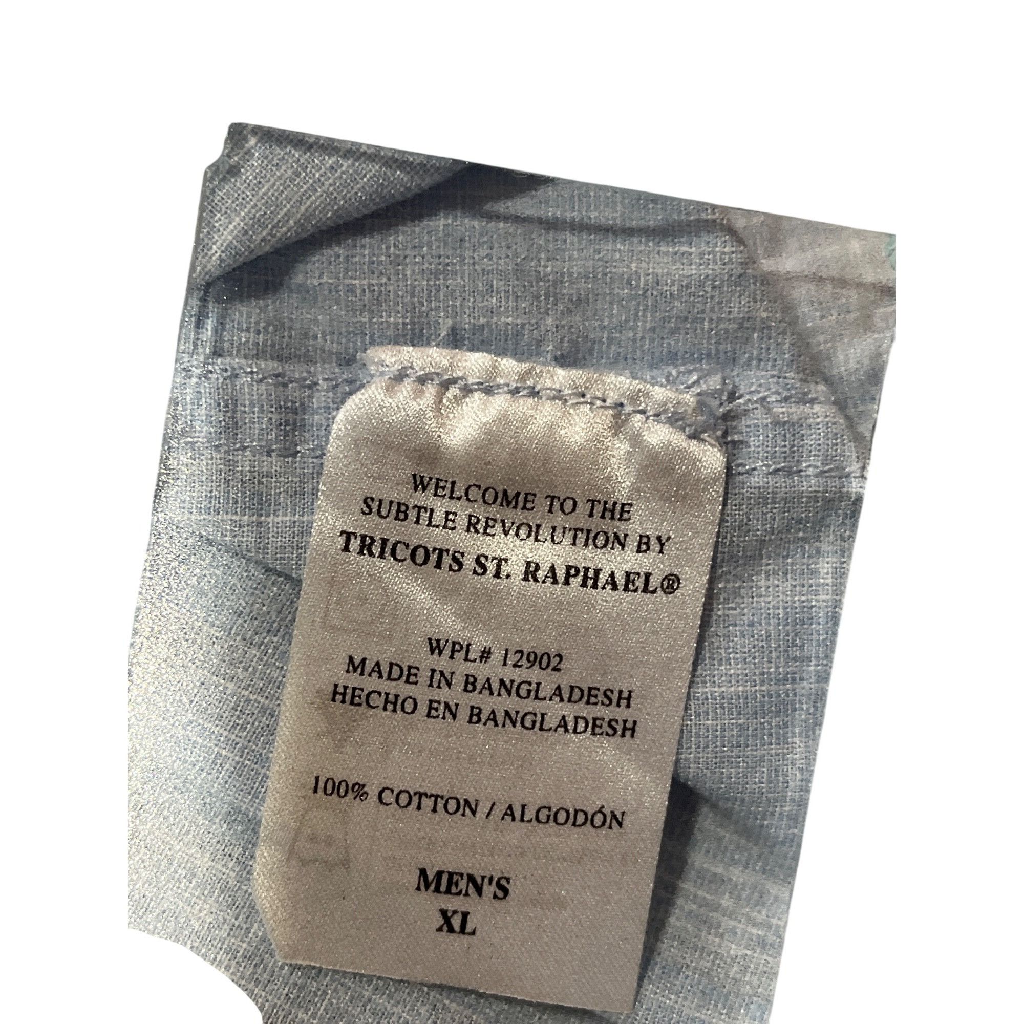 Tricots St. Raphael Tricots St. Raphael Mens XL Light Blue Short Sleeve Button-D Size US XL / EU 56 / 4 - 5 Thumbnail