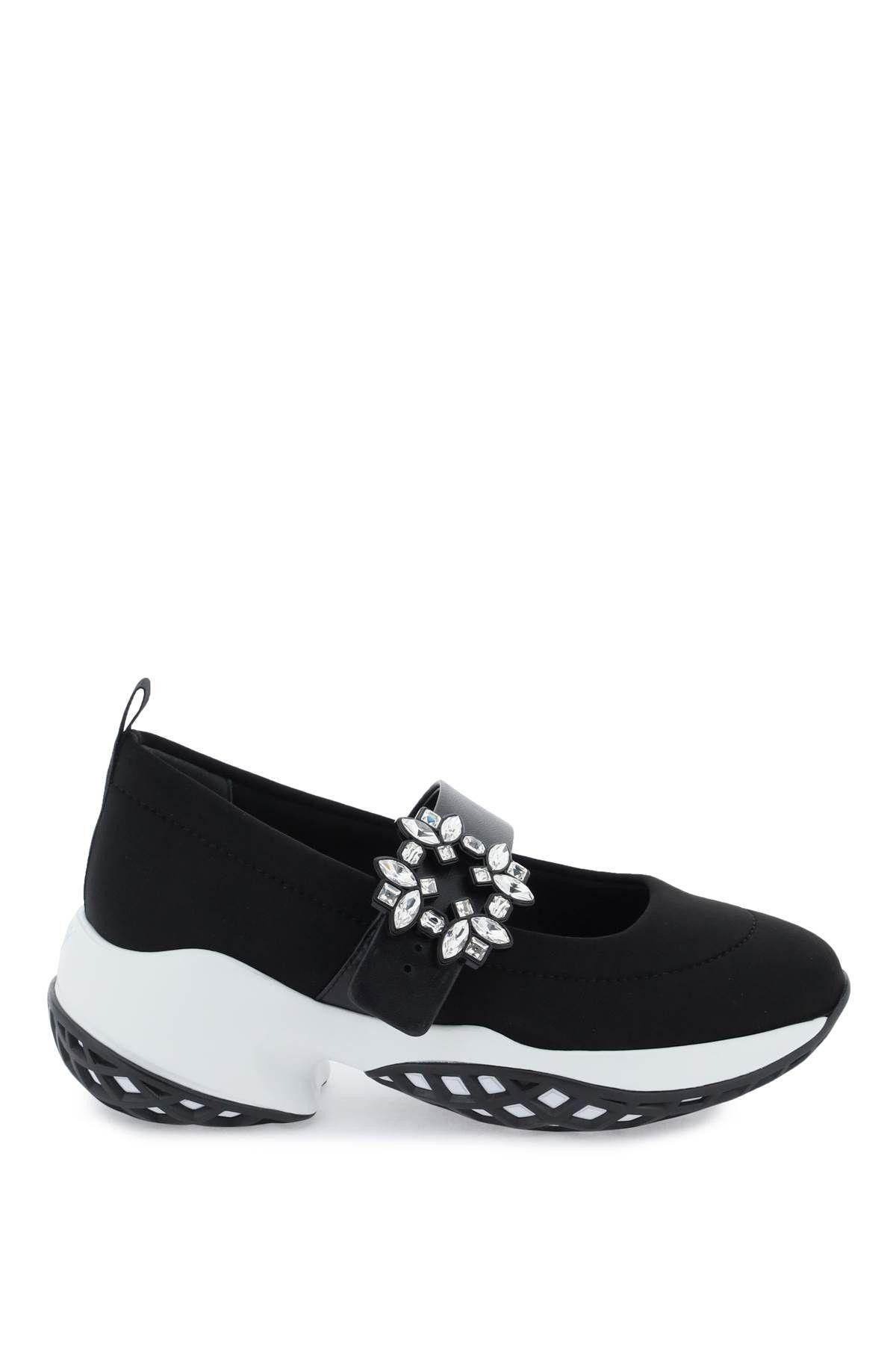 image of Roger Vivier Viv Run Strass Buckle Hybrid Slip-Ons Size Eu 40 For Women Shoes in Black