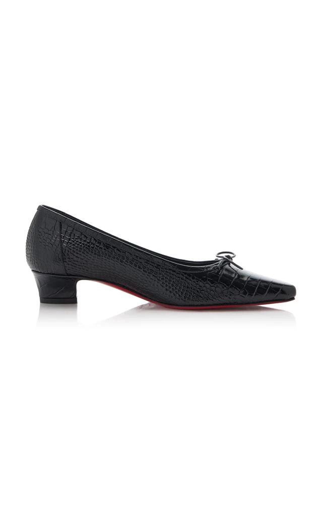 Christian Louboutin os11x0126 Promessina 35mm Croc-Effect Ballet Flats in Black Size US 11 / IT 41 - 1 Preview
