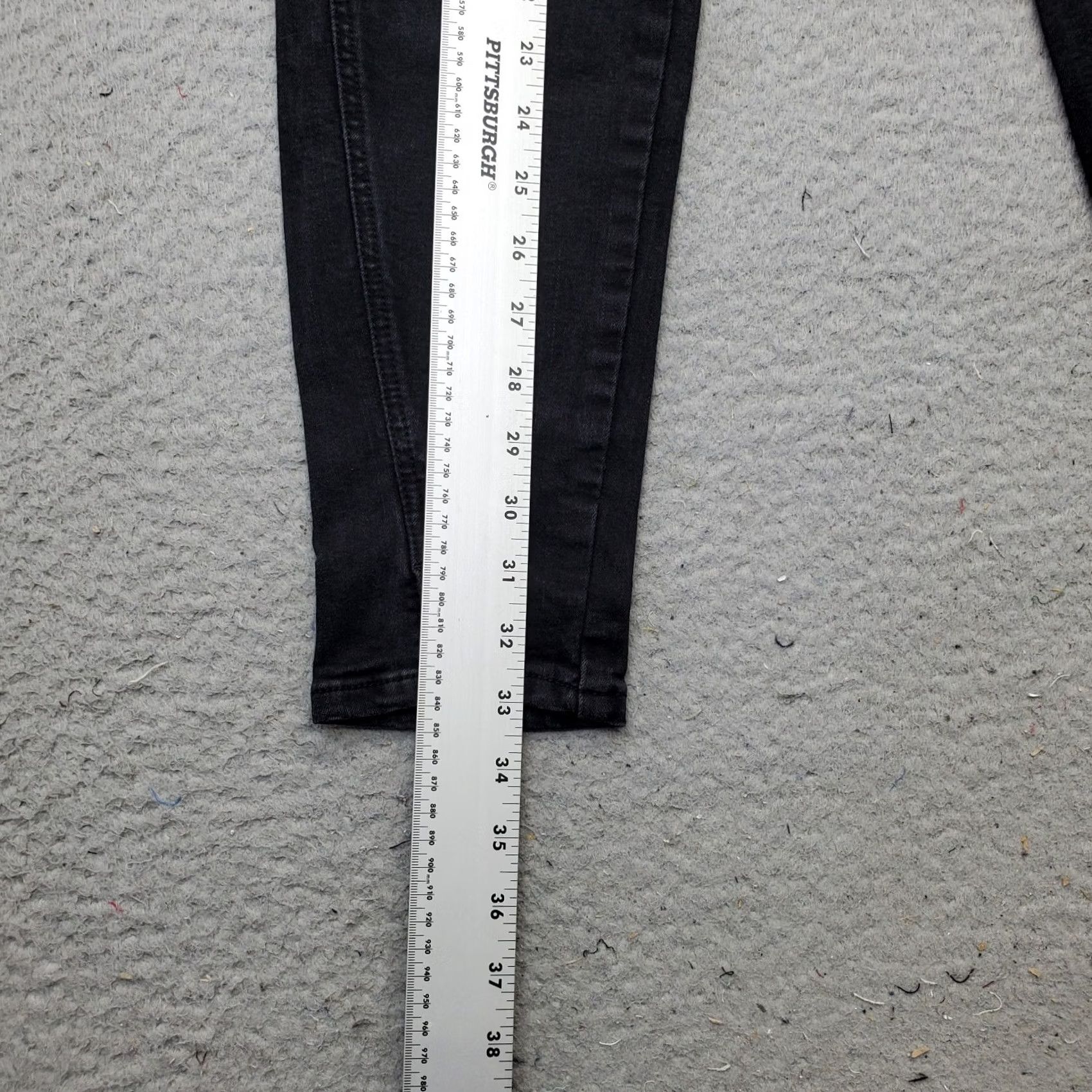 Vintage KanCan Skinny Jeans Women Size 28 Black Dark Wash 5-Pocket Design Distressed Denim Casual Womens Jeans Size 28" / US 6 / IT 42 - 7 Thumbnail