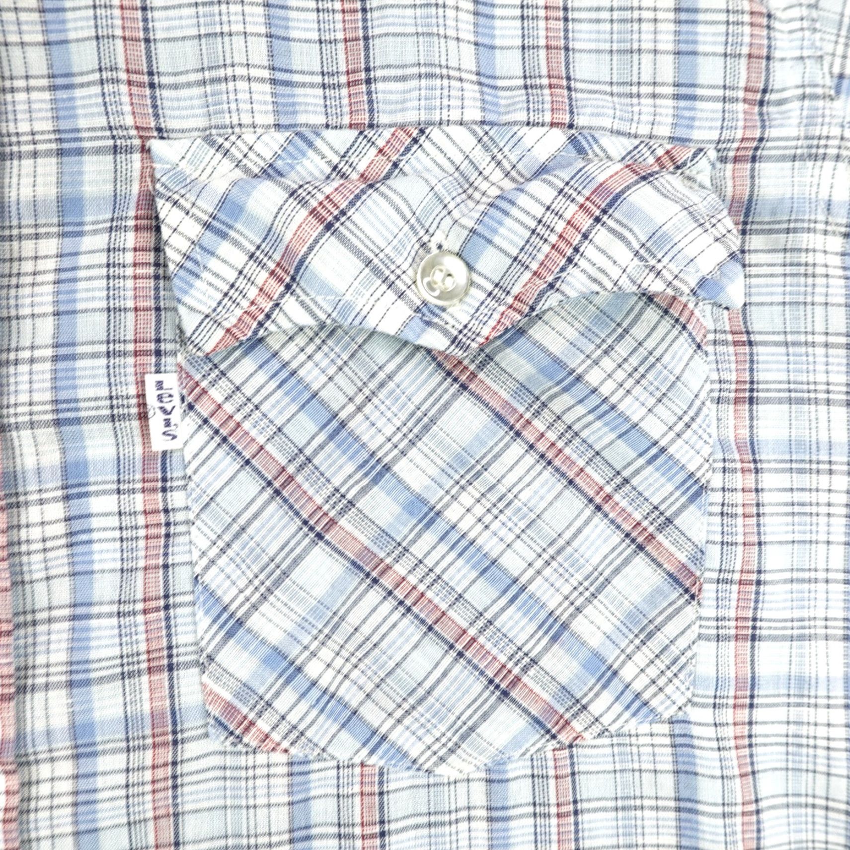 Levi's VINTAGE Levi's Shirt Mens Large Blue Red Plaid Button-Up White Tab Casual 80s Size US L / EU 52-54 / 3 - 3 Thumbnail