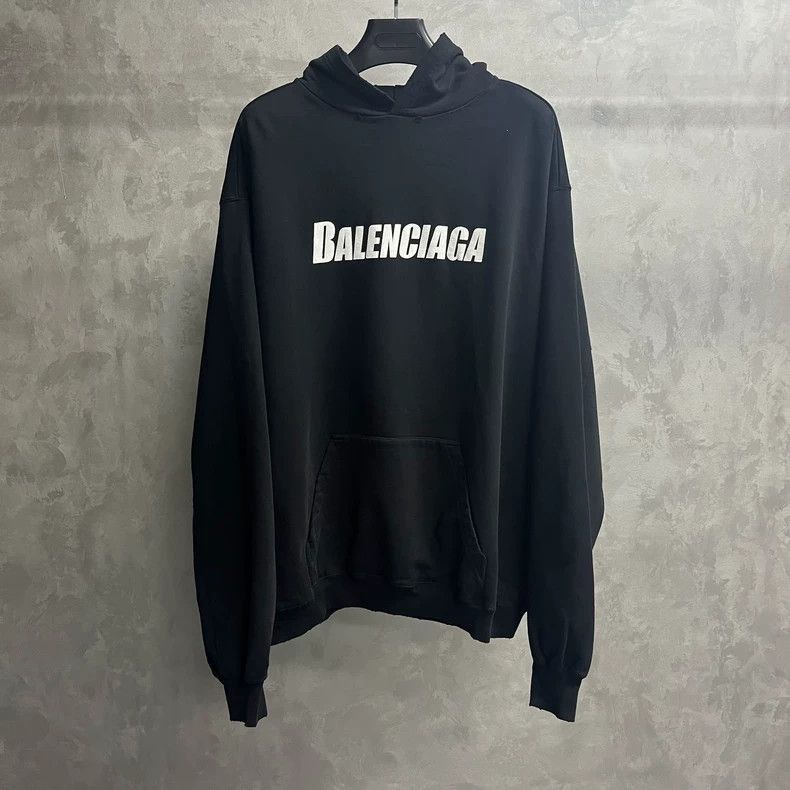 Balenciaga Balenciaga latest black letter printed hooded long sleeved Size US S / EU 44-46 / 1 - 1 Thumbnail