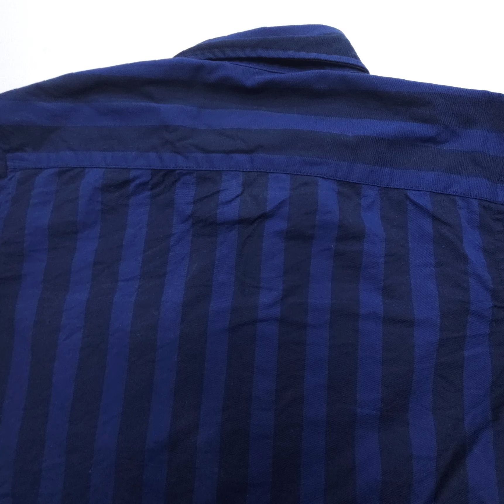Vintage VINTAGE Salvage Public Men’s Shirt Button-Up Short Sleeve Blue L Organic Cotton Twill Striped Logo 90s Theme Mens Size US L / EU 52-54 / 3 - 8 Thumbnail