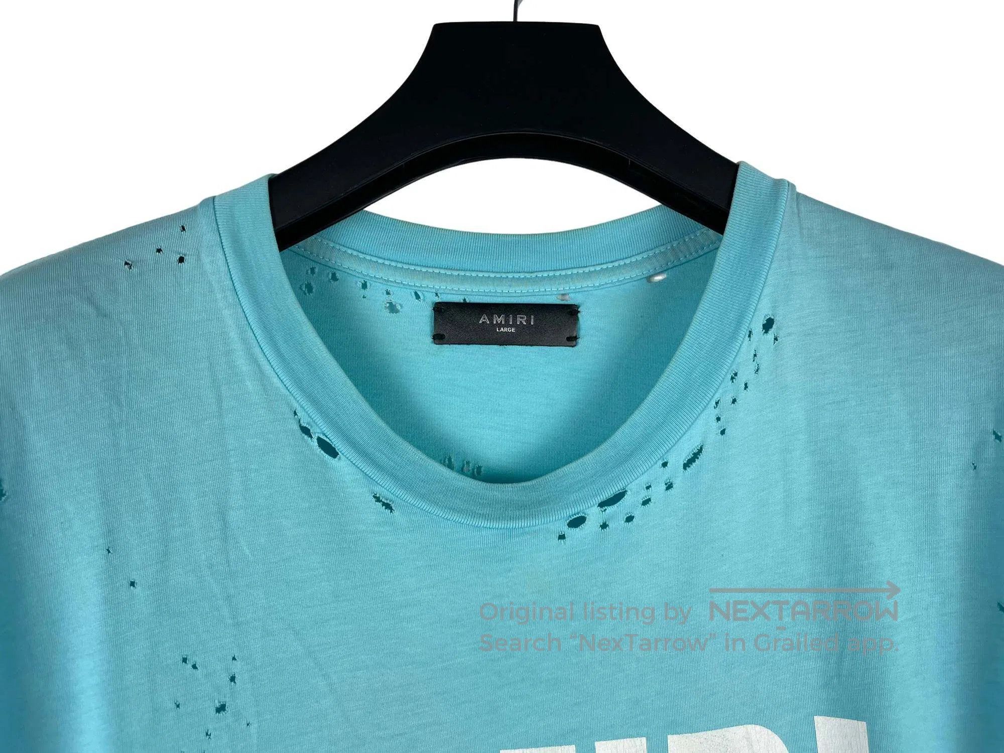 Amiri AMIRI Sky Blue Scattered Bullet Hole Bear Short Sleeve Size US L / EU 52-54 / 3 - 3 Thumbnail