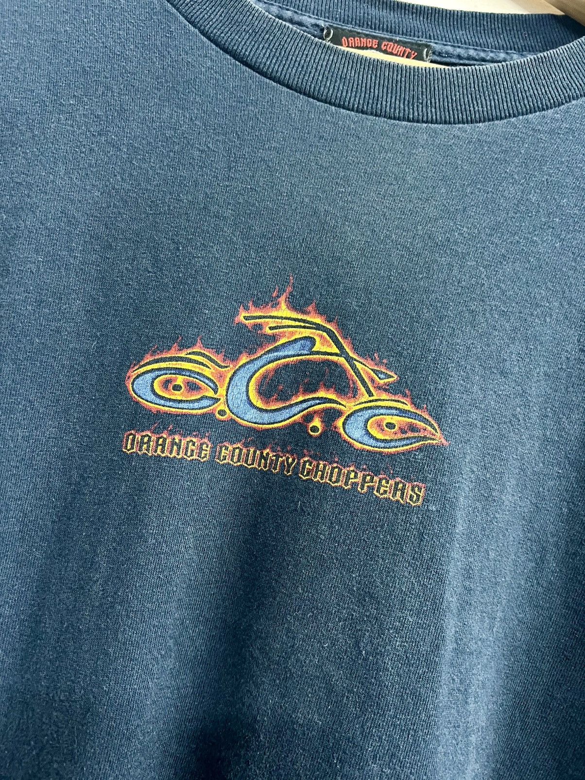 Harley Davidson × Vintage Vintage Y2K Orange County Choppers Cross Flame Longsleeve Size US L / EU 52-54 / 3 - 3 Thumbnail
