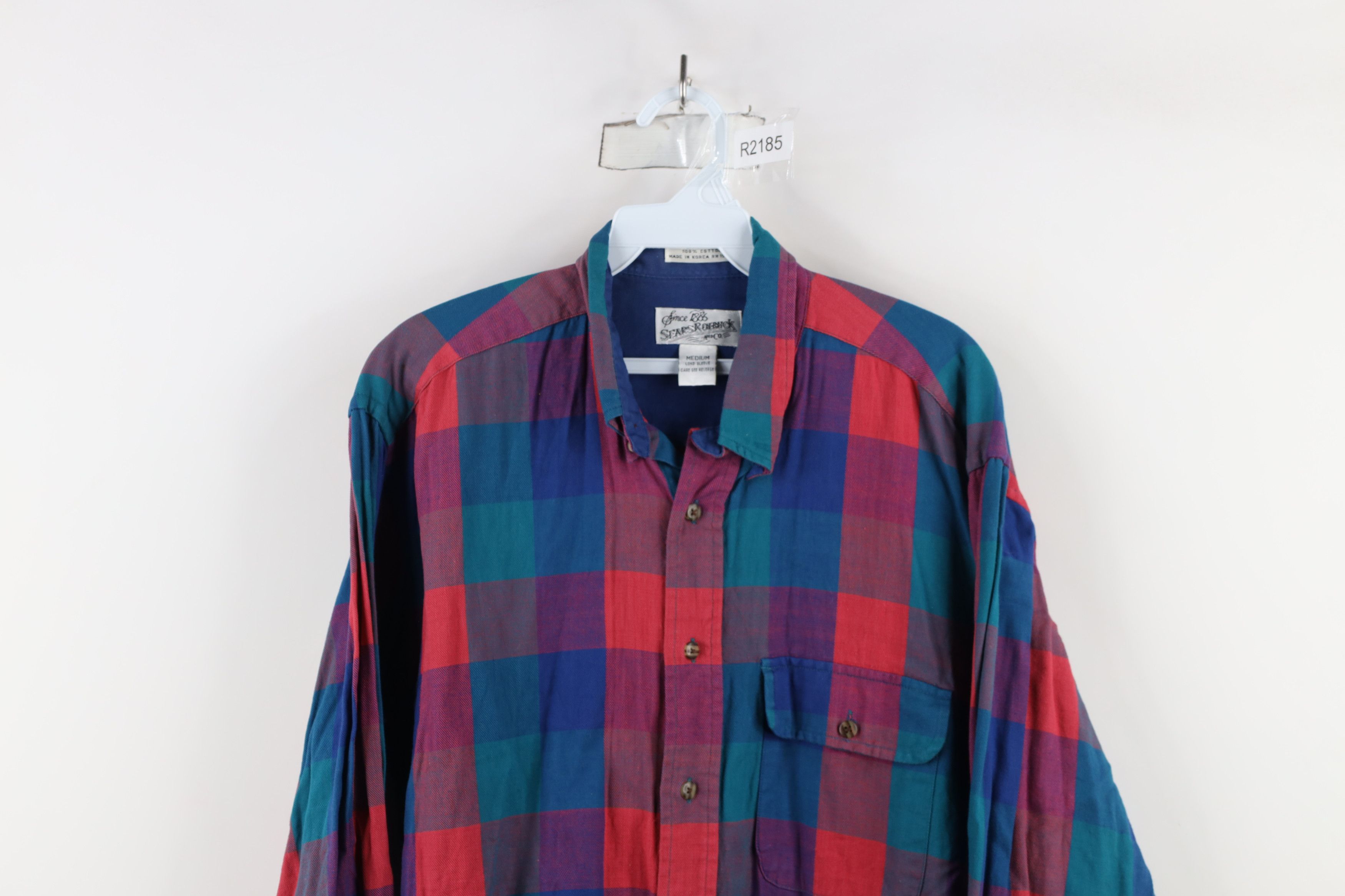Vintage Vintage 90s Streetwear Collared Button Down Shirt Plaid Size US M / EU 48-50 / 2 - 2 Thumbnail