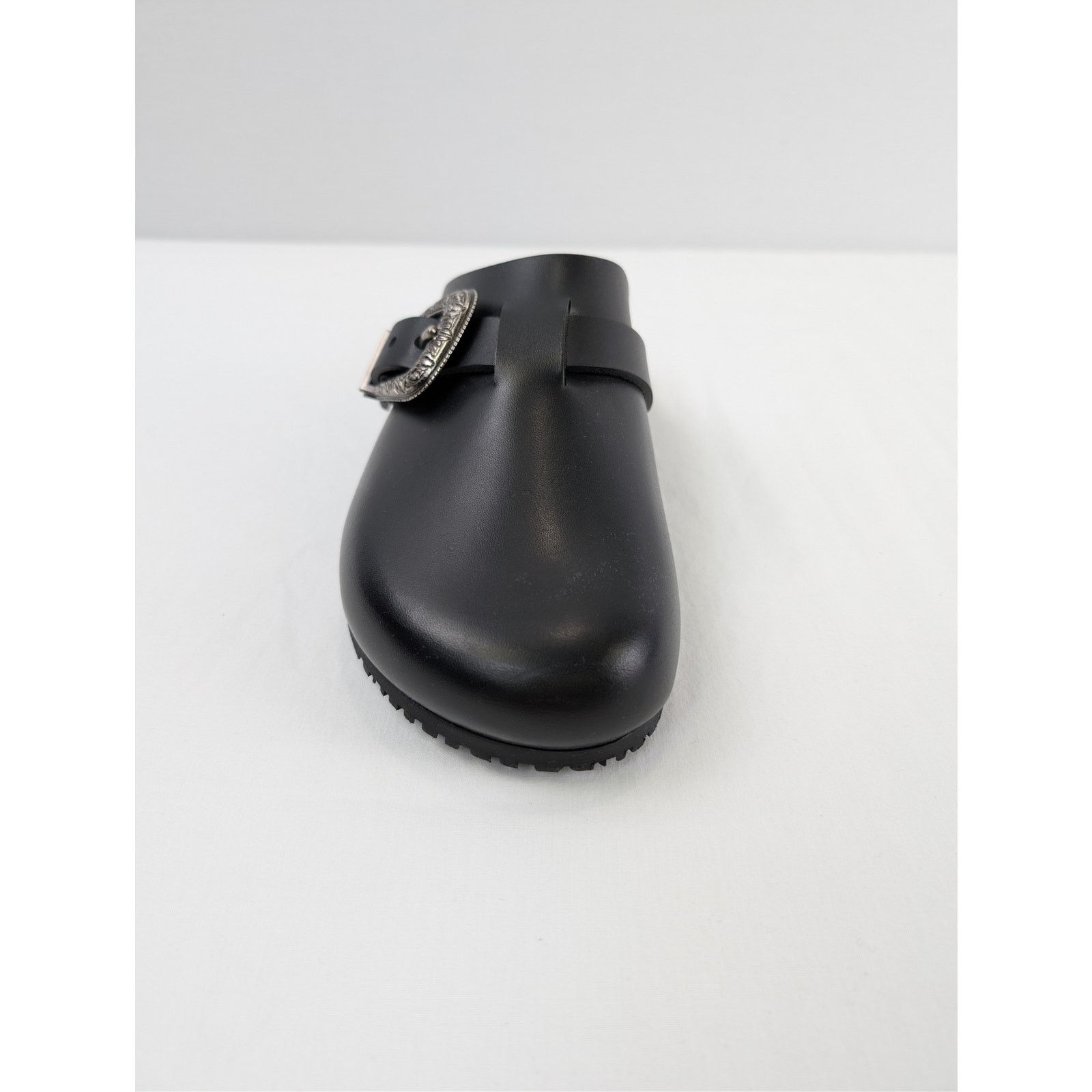 Saint Laurent Paris o1rshd1 Silver Buc San Holster Slipper Sandal in Nero Size US 10 / EU 43 - 12 Thumbnail