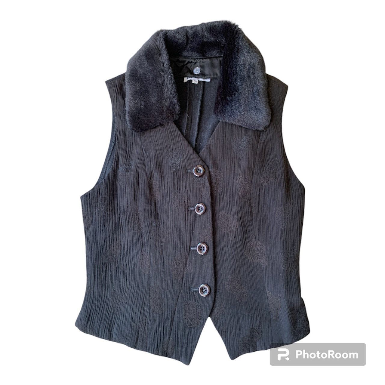 Vintage Vintage 90s Silk Fur Lined Button-Up Vest Size M / US 6-8 / IT 42-44 - 19 Thumbnail