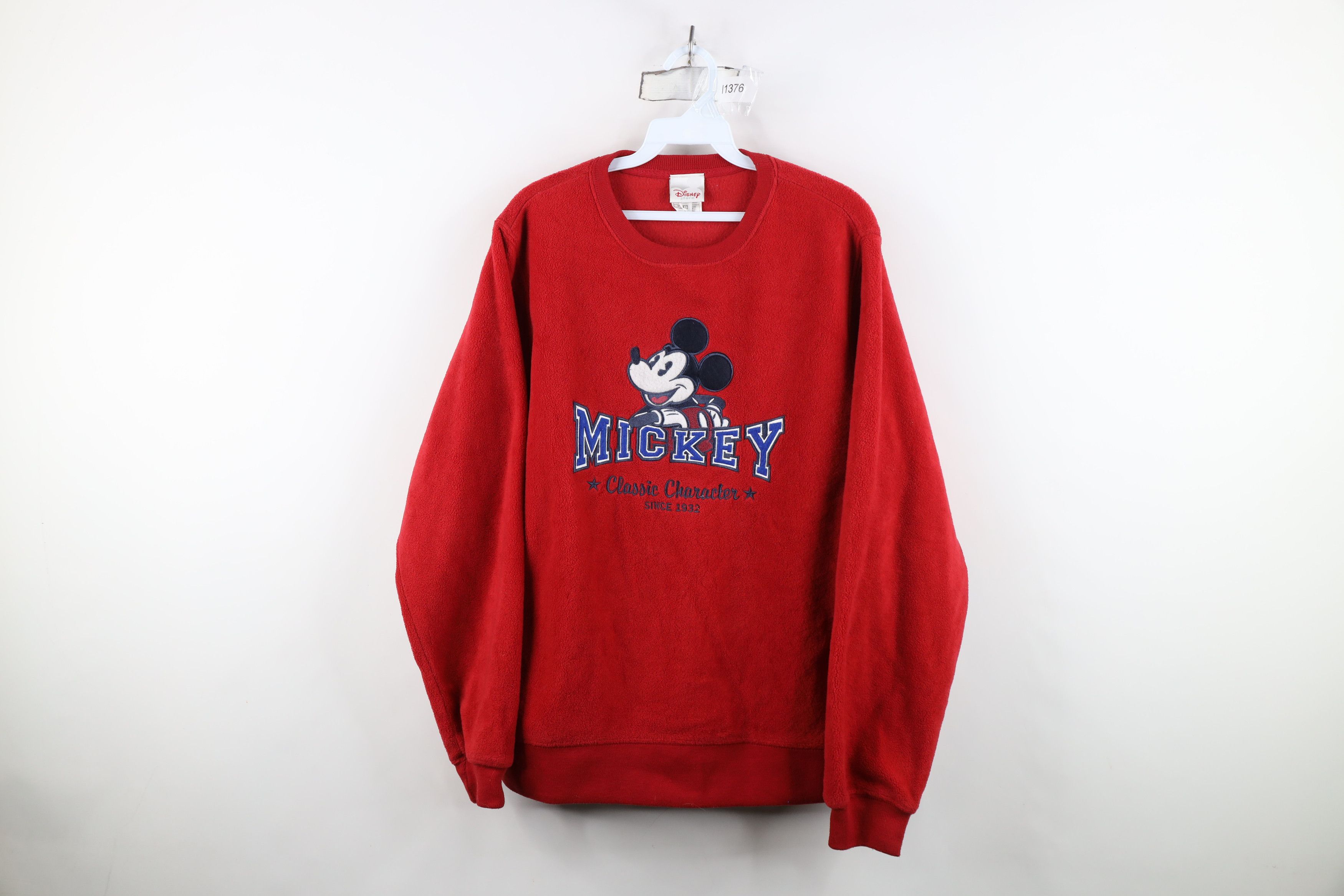 Disney Vintage 90s Y2K Disney Mickey Mouse Fleece Sweatshirt Red Size S / US 4 / IT 40 - 1 Thumbnail