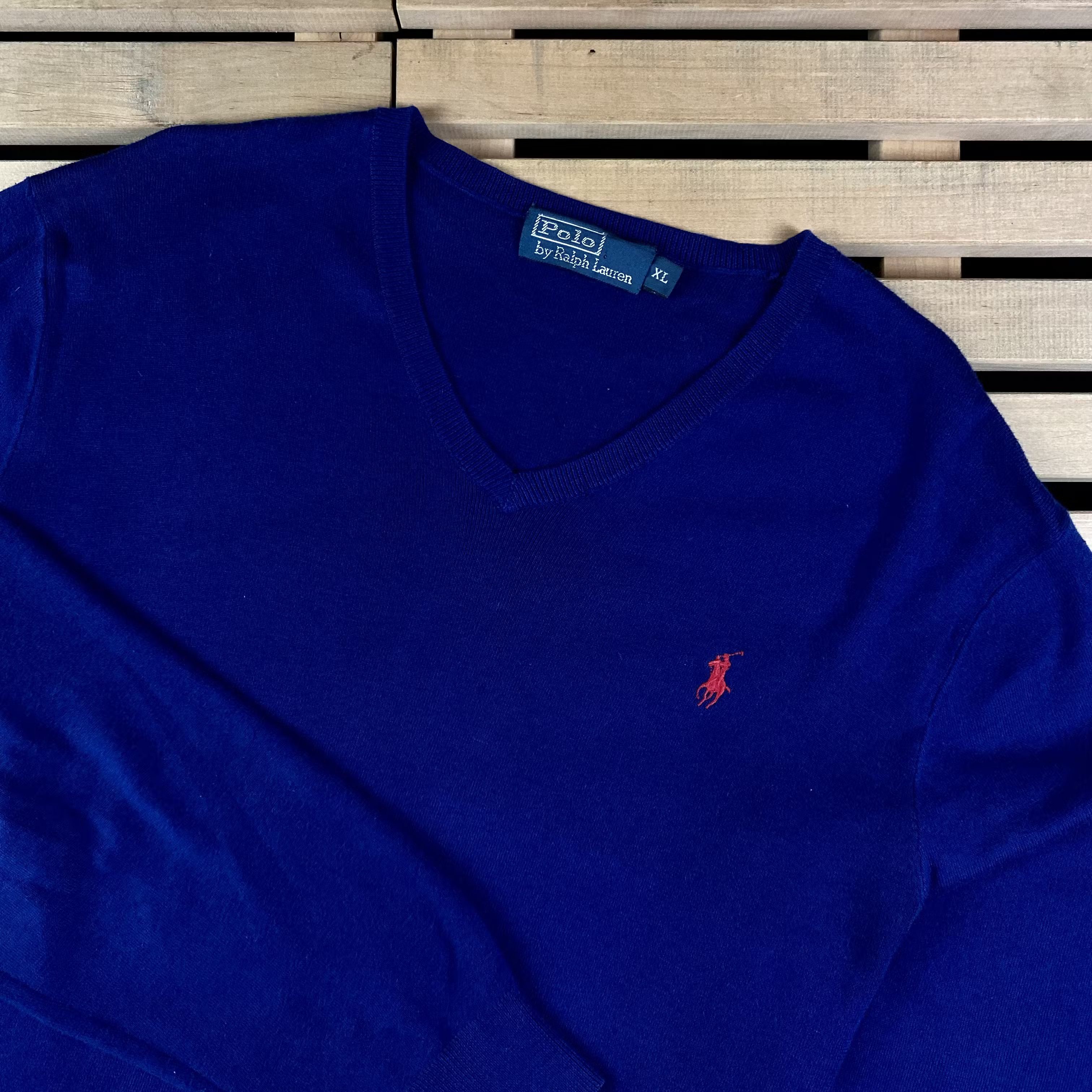 Polo Ralph Lauren × Ralph Lauren × Vintage Mens Sweater Polo By Ralph Lauren Vintage V Neck Size XL Size US XL / EU 56 / 4 - 2 Thumbnail