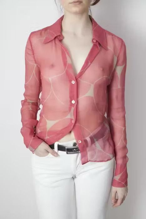Gucci 1990's transparent crepe shirt Size XS / US 0-2 / IT 36-38 - 7 Thumbnail