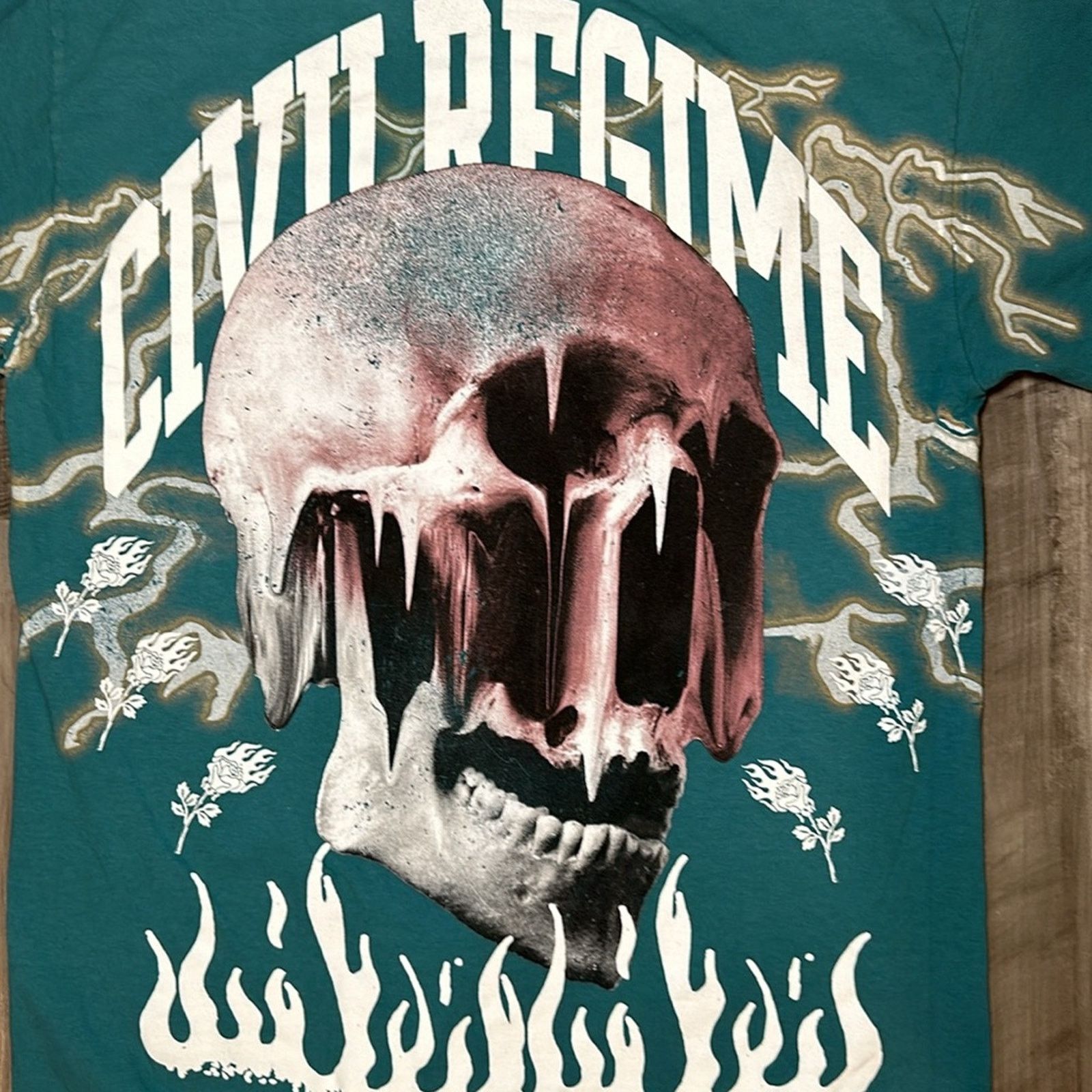 Civil Regime Civil Regime Skull Roses From Concrete Tee - Small Size US S / EU 44-46 / 1 - 4 Thumbnail