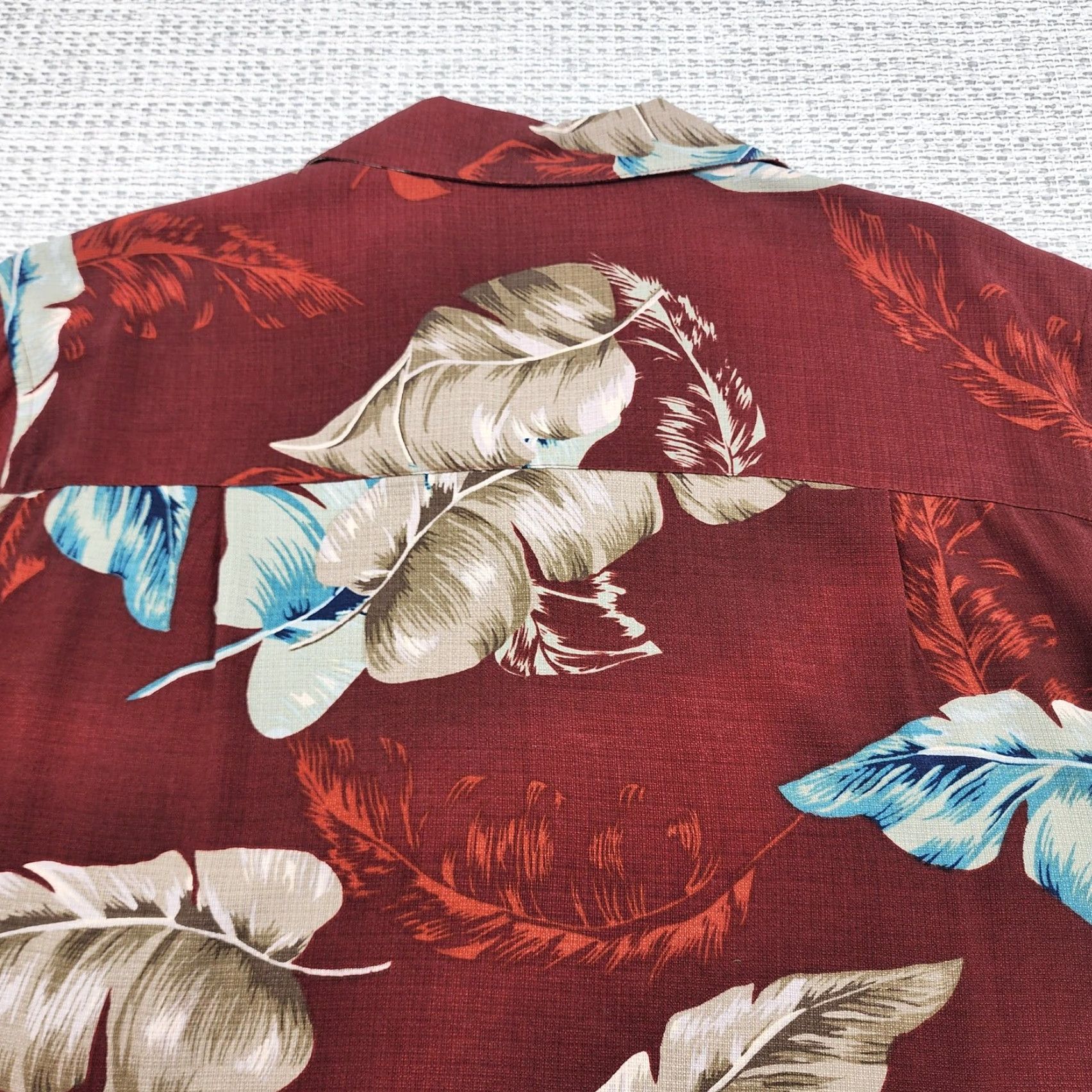 Vintage Island Shores Shirt Mens Medium Red Silk Hawaiian Aloha Palm Print Beach Tropical Floral Camp Shirt M Size US M / EU 48-50 / 2 - 7 Thumbnail