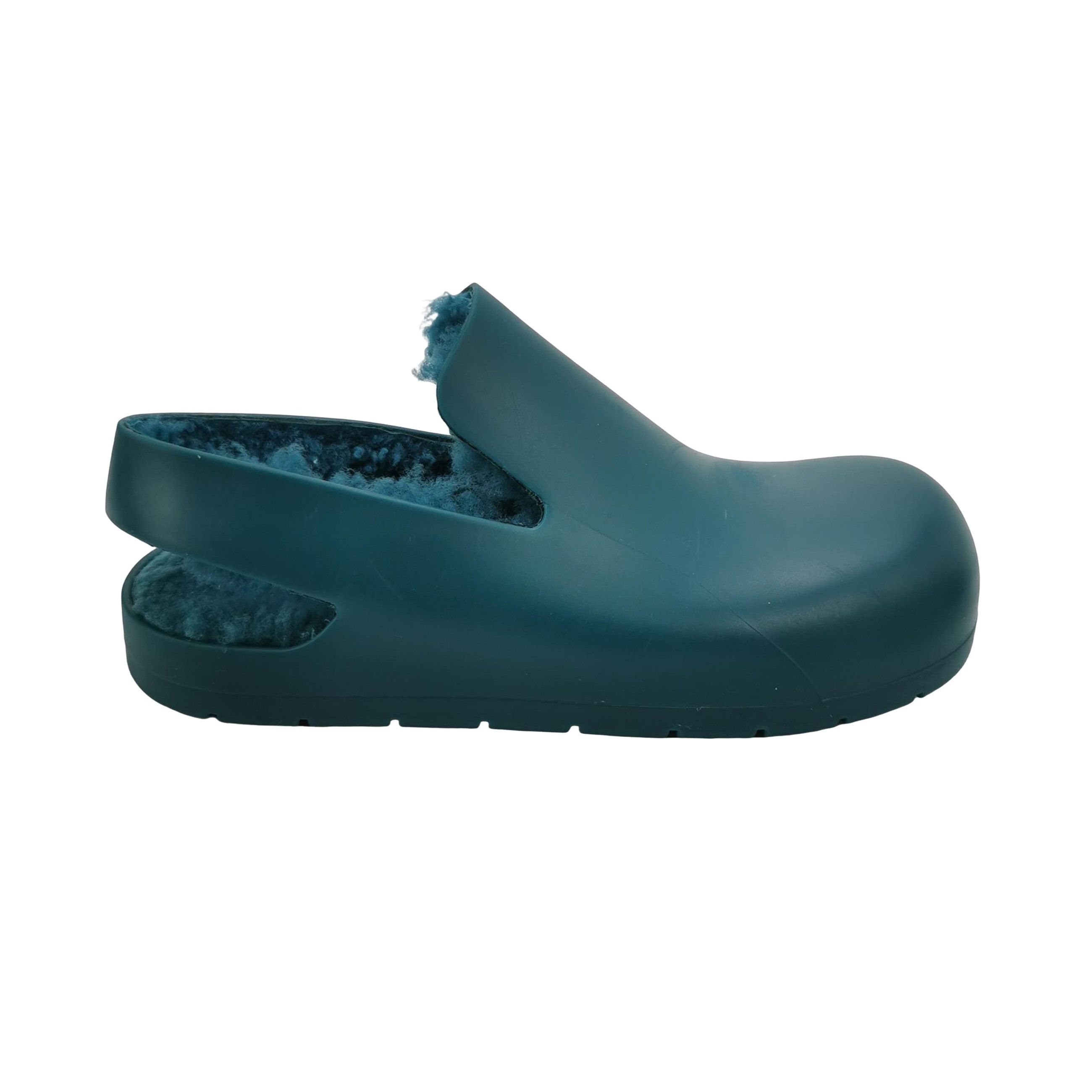 Bottega Veneta Bottega Veneta Teal Rubber Shearling Slip Ons 43 Size US 10 / EU 43 - 1 Thumbnail