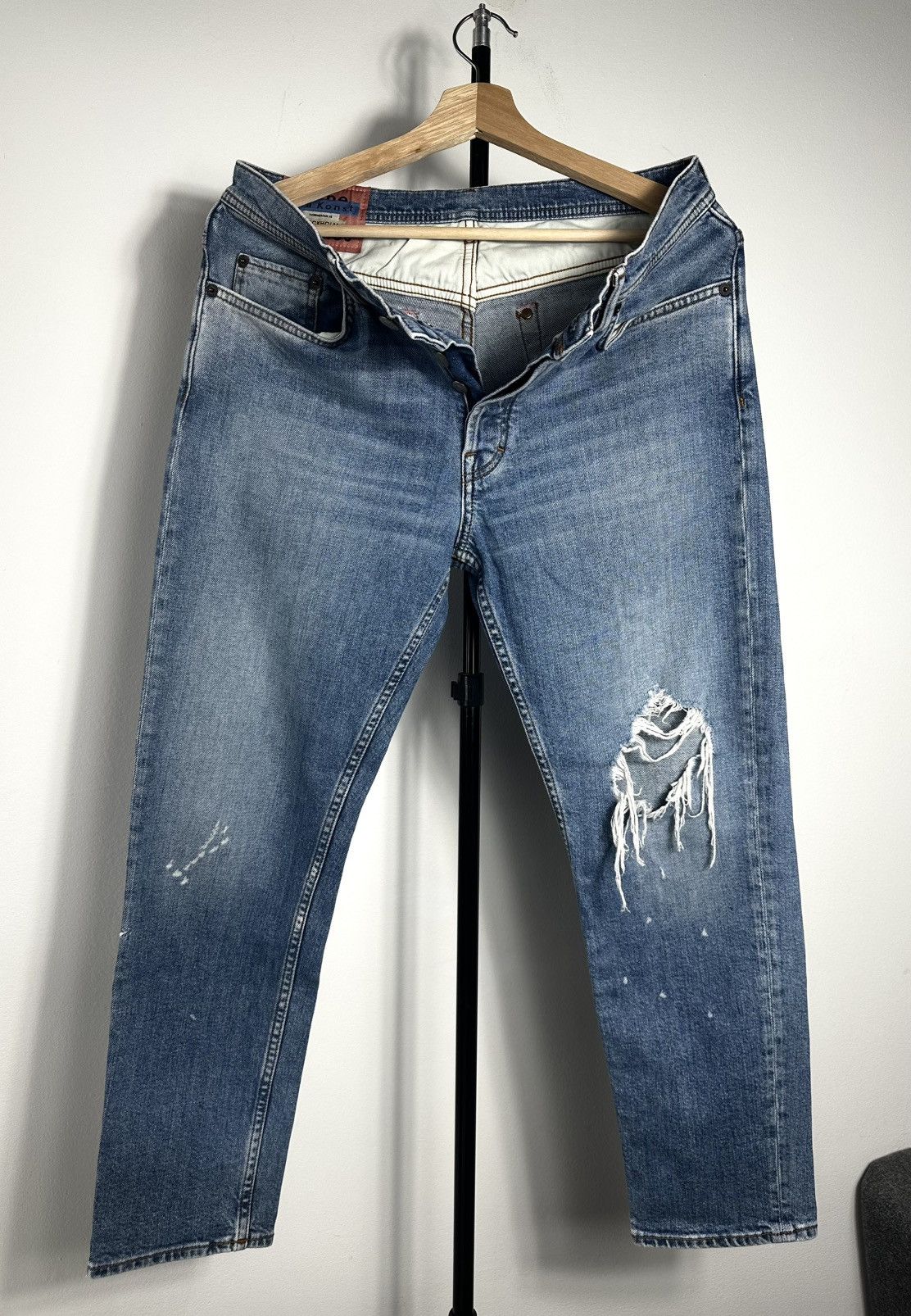 Acne Studios Acne Studios Blå Konst River Blue Destroyed Jeans W31 L32 Size US 31 - 1 Thumbnail