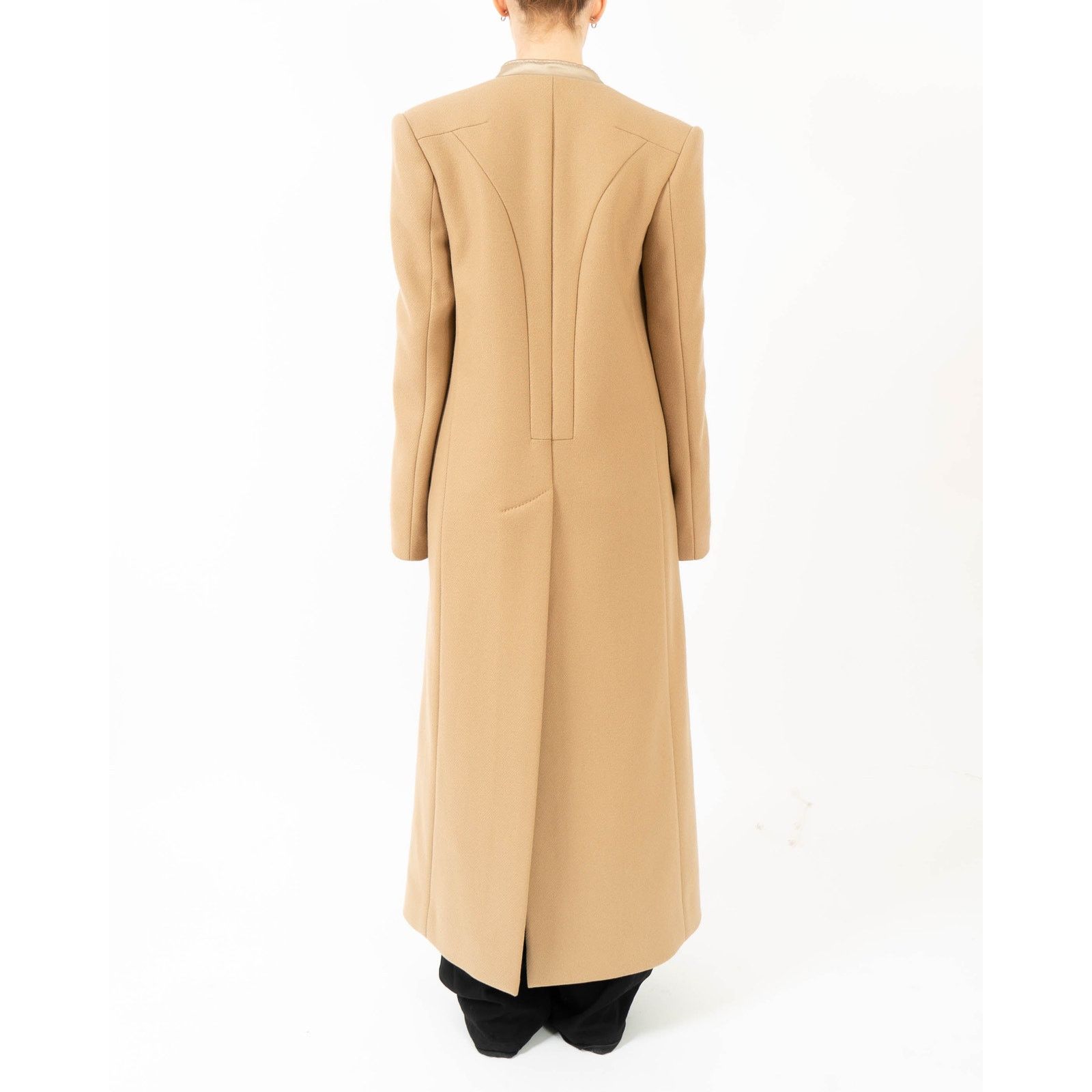 Haider Ackermann FW20 Beige Wool Collarless Longcoat Size S / US 4 / IT 40 - 6 Thumbnail
