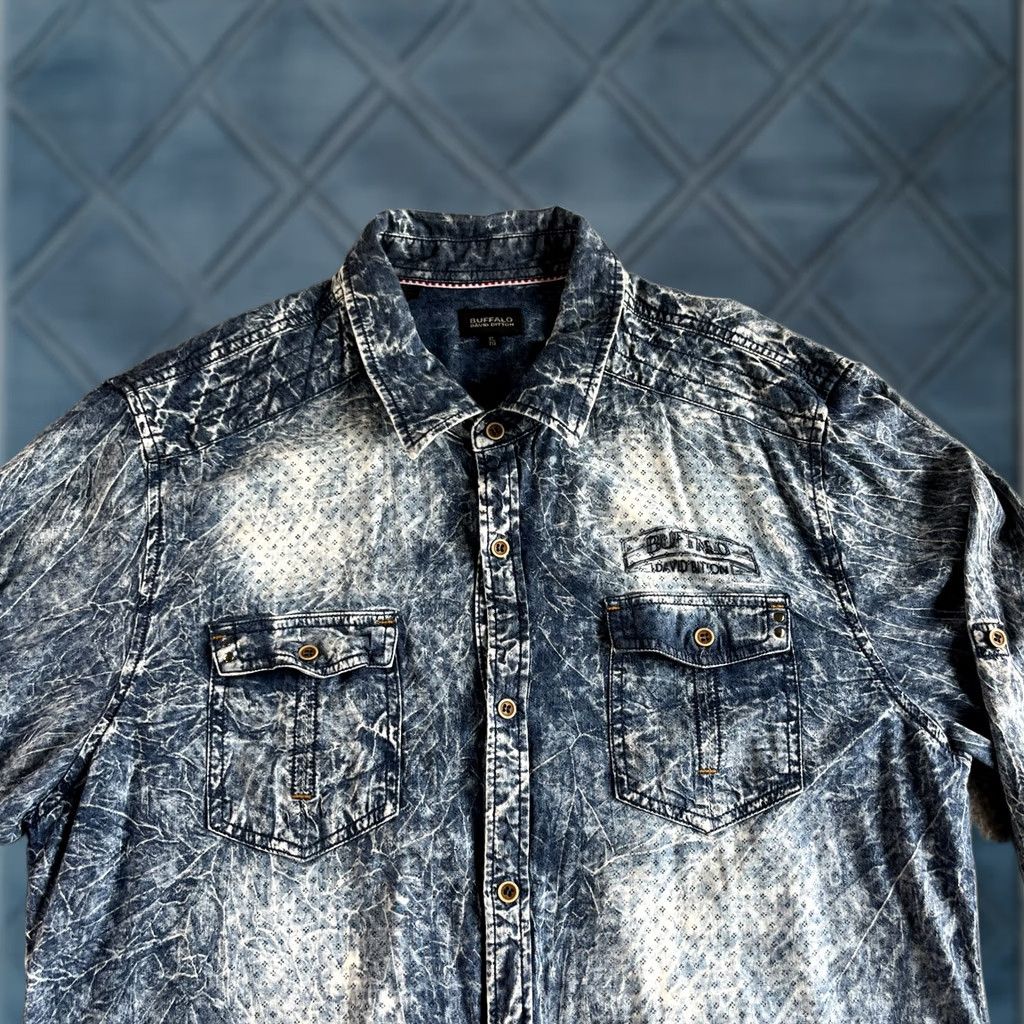Buffalo David Bitton Buffalo David Bitton Shirt Mens Extra Large Blue Denim Button Up Samario Preppy Size US XL / EU 56 / 4 - 1 Thumbnail