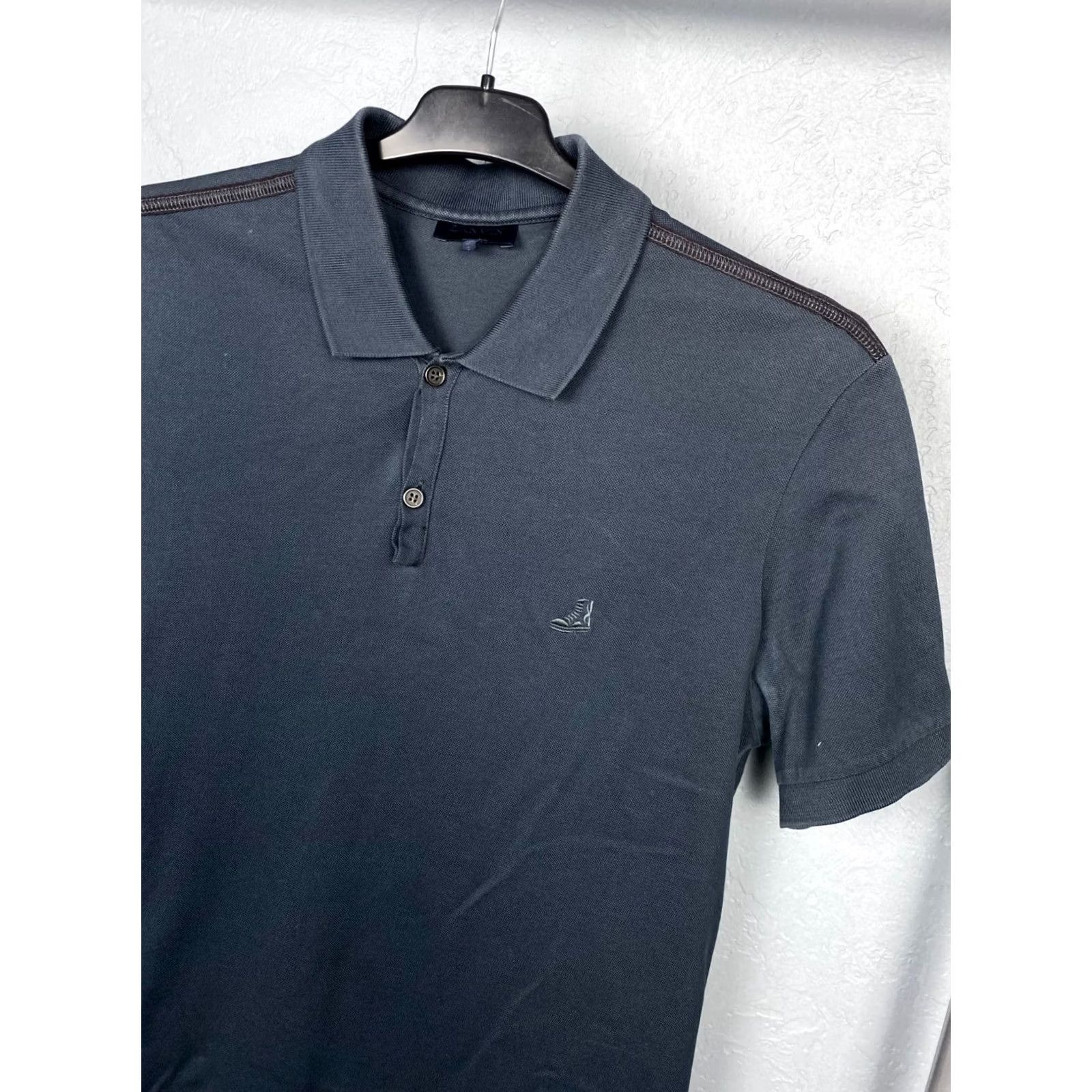 Lanvin Lanvin Mens Polo Shirt Size M Blue Vintage Solid Short Sleeve Polo Mens Size US M / EU 48-50 / 2 - 2 Thumbnail