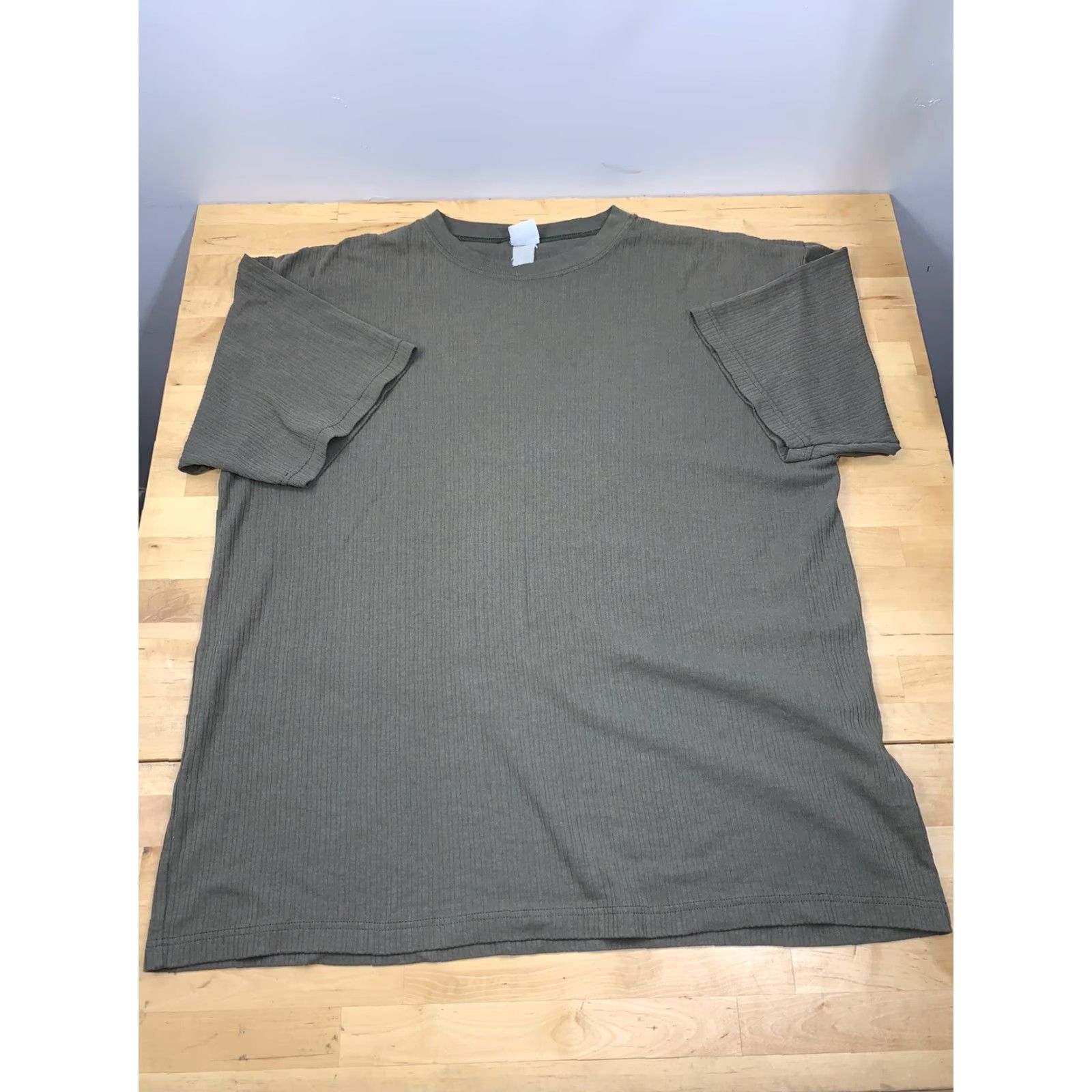 Anchor Blue Vtg Anchor Solid Olive Green T Shirt XL Streetwear Ribbed 90s Y2K Grunge #5055 Size US XL / EU 56 / 4 - 2 Thumbnail