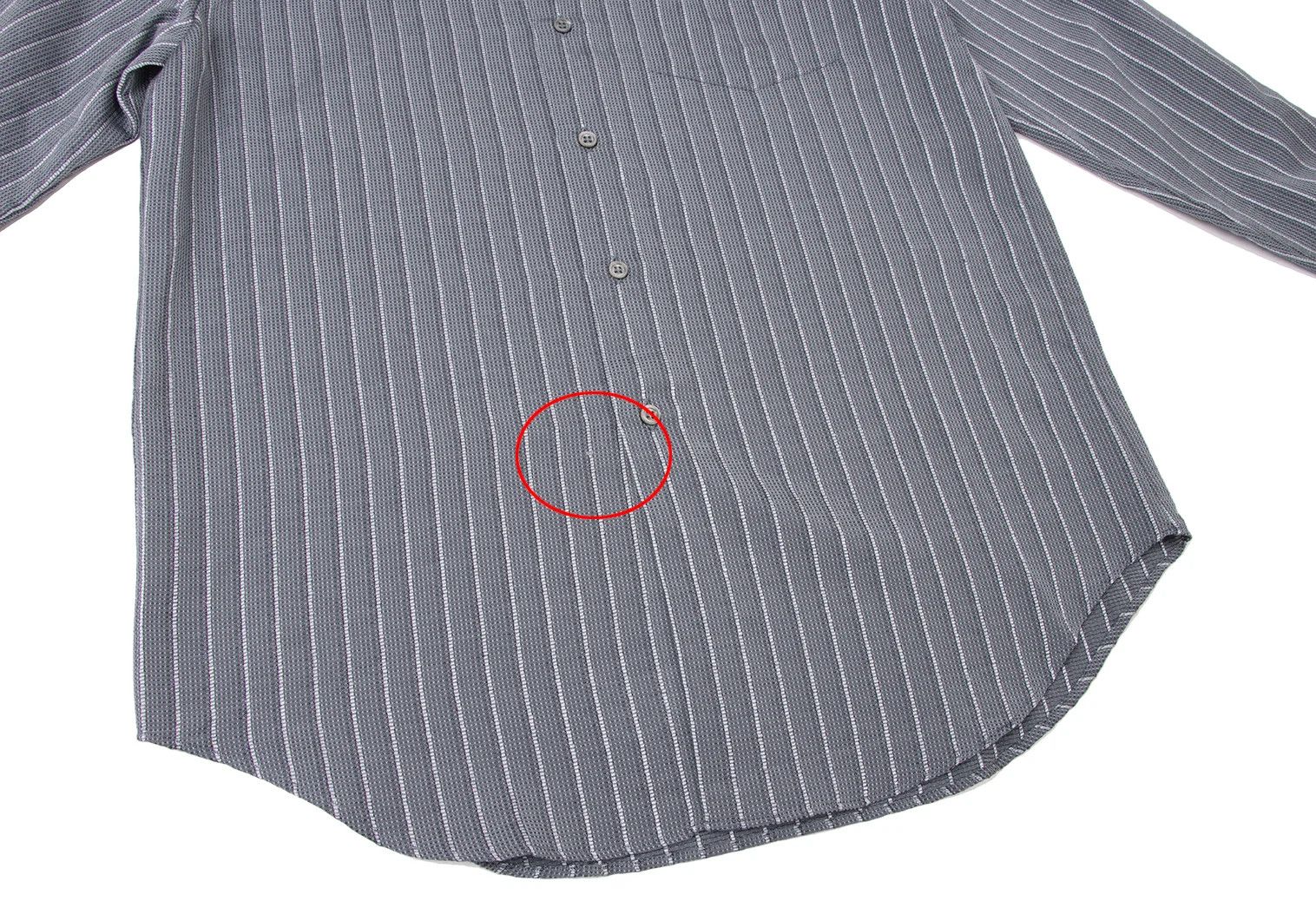 Armani Collezioni Rayon Cotton Stripe Shirt in Gray, Size L Size US XXS / EU 40 - 10 Thumbnail