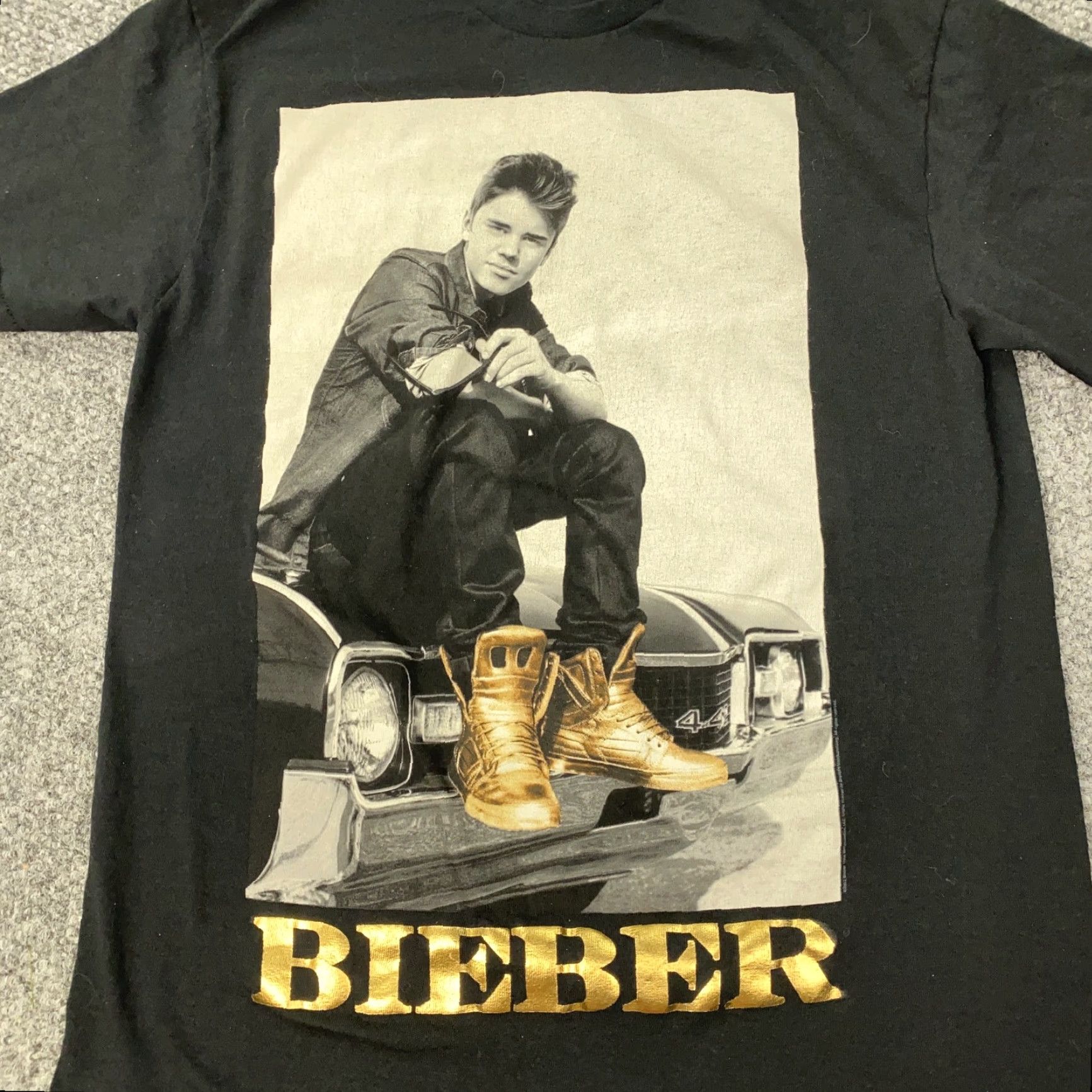 Vintage Justin Bieber Shirt Mens Medium Black Gold Graphic Concert Tee Delta Pro Weight Size US M / EU 48-50 / 2 - 2 Thumbnail