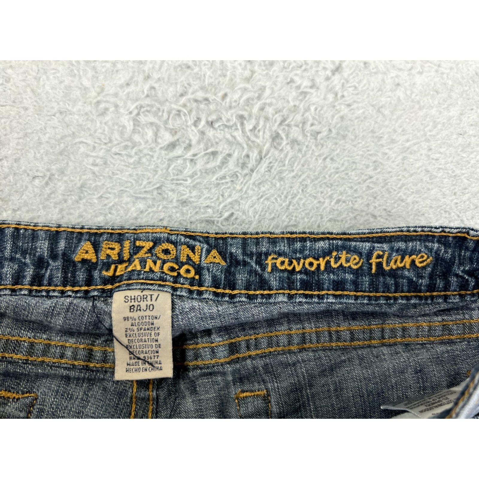 Vintage Arizona Jeans Co Jeans Womens 7 Blue Denim Flared 28x27 Cotton Distressed Zipper Cowboy Southwestern American Designer 90s Mens Girls? Size 28" / US 6 / IT 42 - 6 Thumbnail