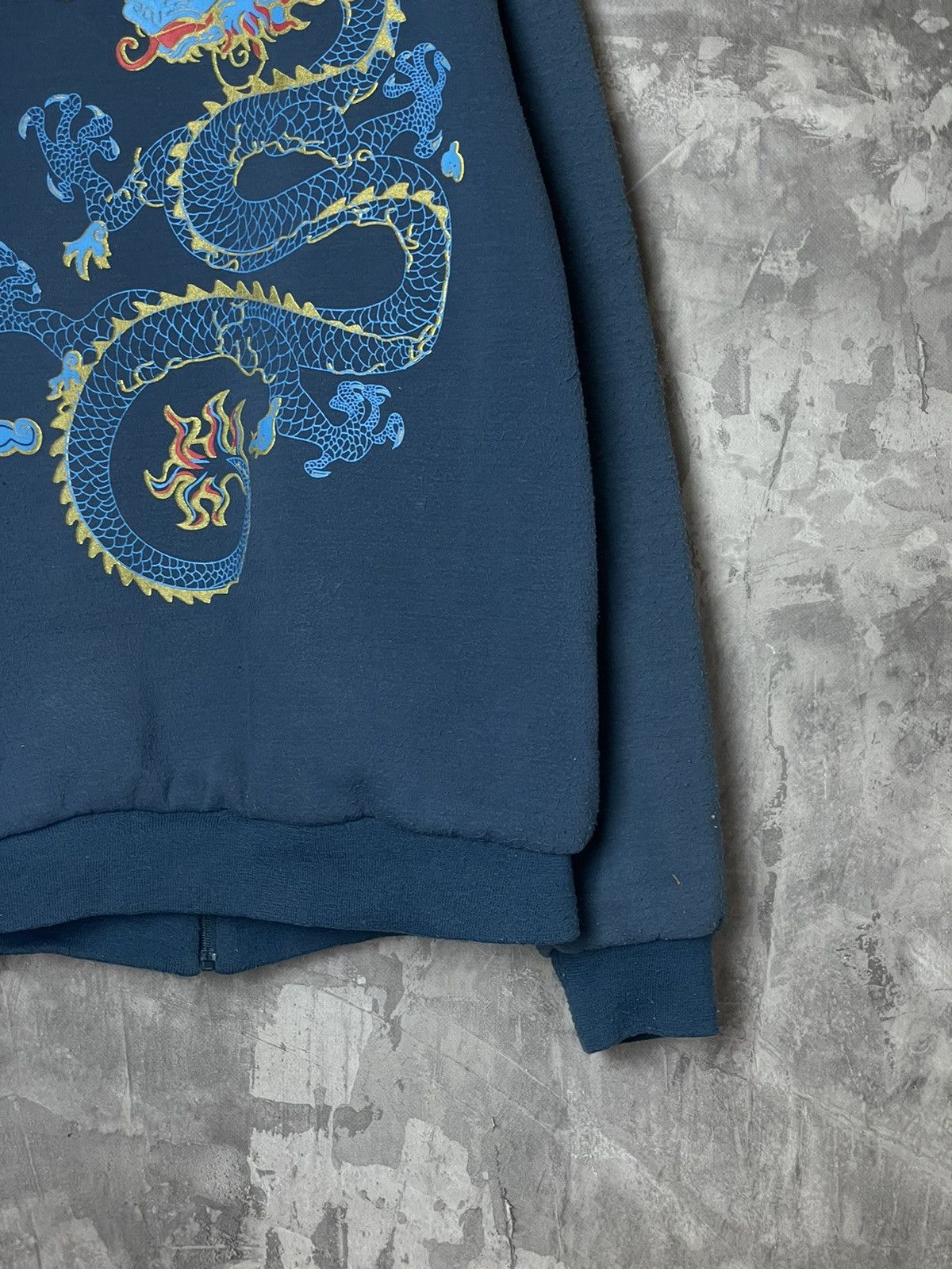Japanese Brand × Vintage Y2K 2000s Crazy Zip Up Dragon Printed Hoodie All Over Rare Size US XXL / EU 58 / 5 - 14 Thumbnail