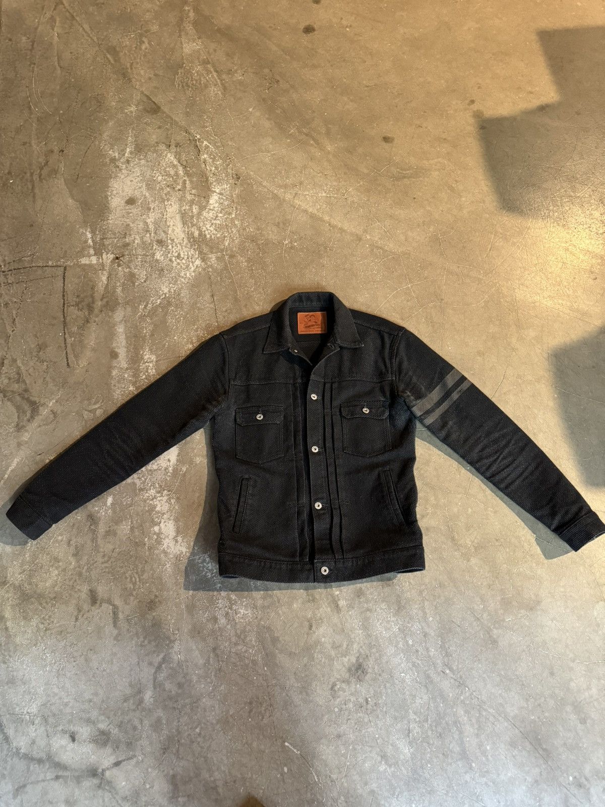image of Momotaro Gtb Black Sashiko Type Ii Jacket, Men's (Size Large)