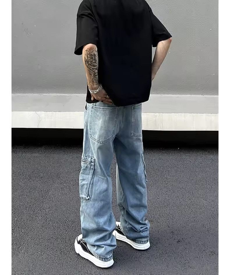 Designer × Japanese Brand × Vintage Faded baggy flared cargo pants y2k Size US 30 / EU 46 - 4 Thumbnail