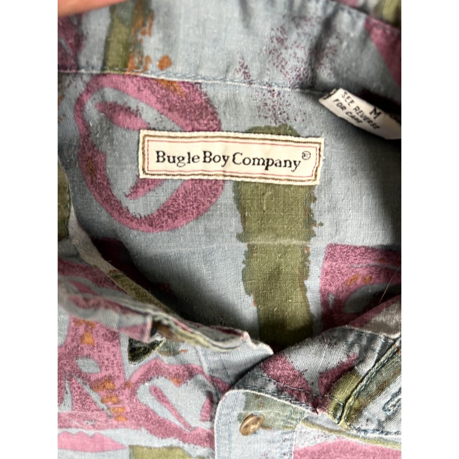 Vintage VINTAGE Bugle Boy Company Shirt Mens Medium Blue Hawaiian Tropical Ramie Cotton Short Sleeve Button-Up Casual Travel 90s Mens Size US M / EU 48-50 / 2 - 4 Thumbnail