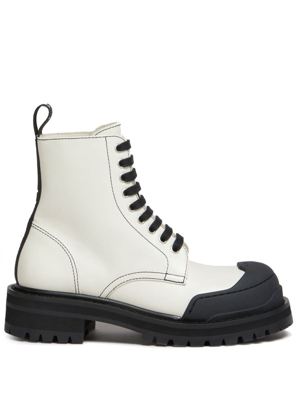 Marni o1f1d3z1025 Lace-Up Ankle Boots in White/Black Size US 7 / IT 37 - 1 Thumbnail
