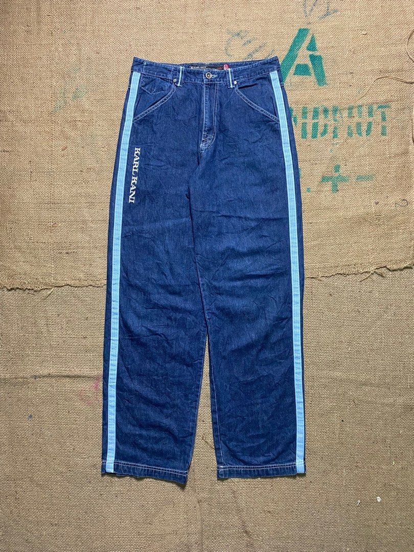 image of Y2K Karl Kani Baggy Tapped Denim in Navy, Men's (Size 31)