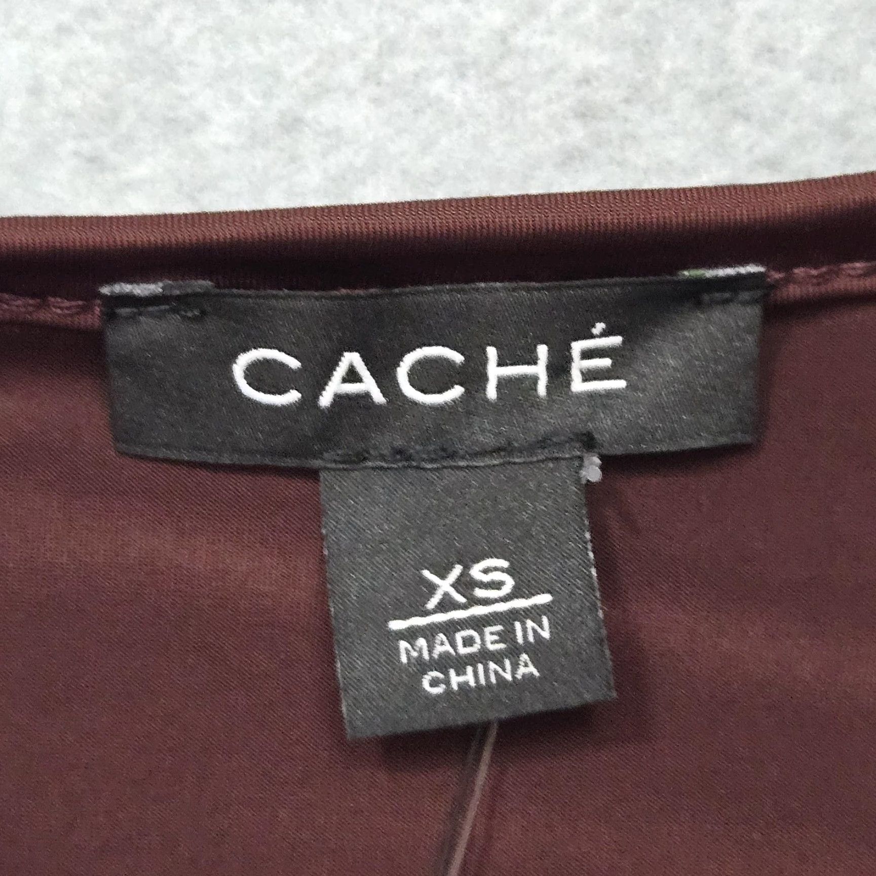 Vintage Cache Top Womens XS Brown Ruched Long Sleeve V Neck Stretch Blouse Dressy New Size XS / US 0-2 / IT 36-38 - 6 Thumbnail