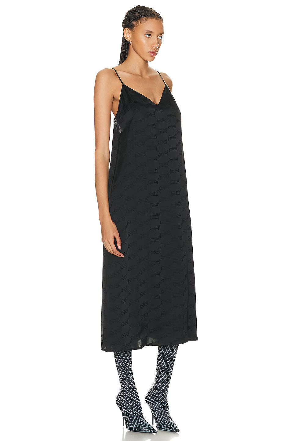 Balenciaga o1bcso1str0924 BB Monogram Pyjama Dress in Black Size M / US 6-8 / IT 42-44 - 2 Thumbnail