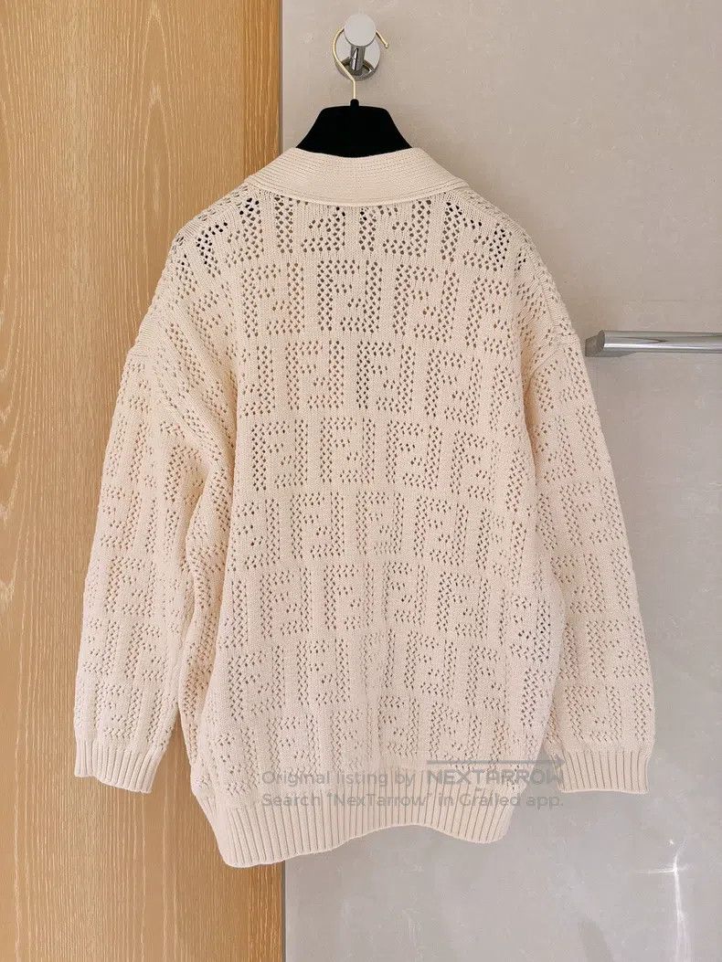Fendi Fendi FF Logo Cut-Out Knit Cardigan Jacket Size XXS / US 00 / IT 34 - 2 Thumbnail