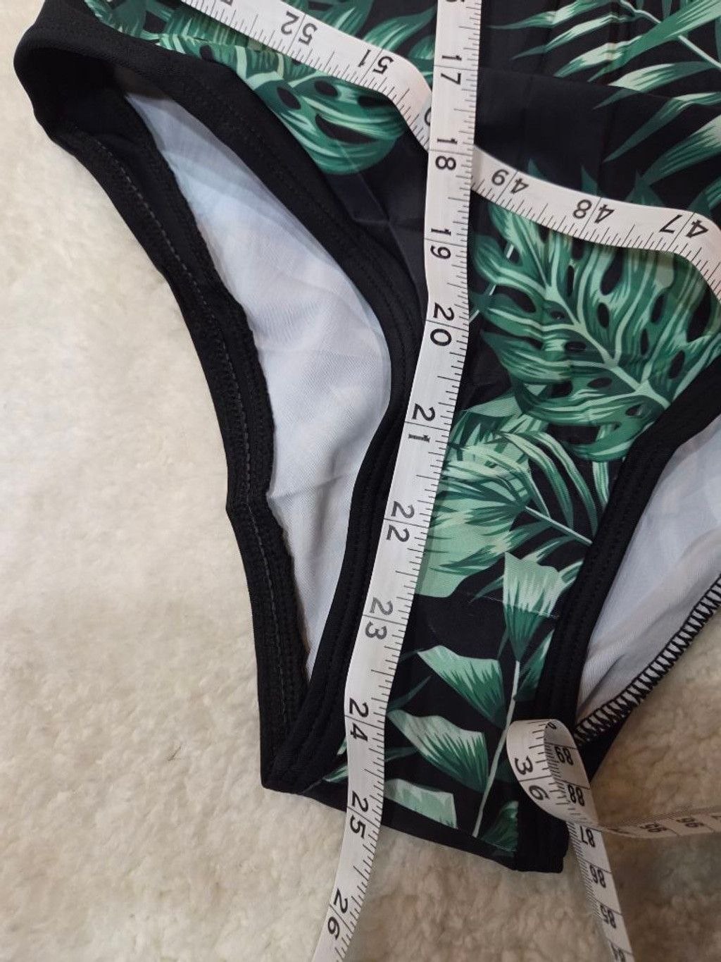 Other Juniors One Piece Swimsuit with cover L Black Green Tropical Size ONE SIZE - 6 Thumbnail