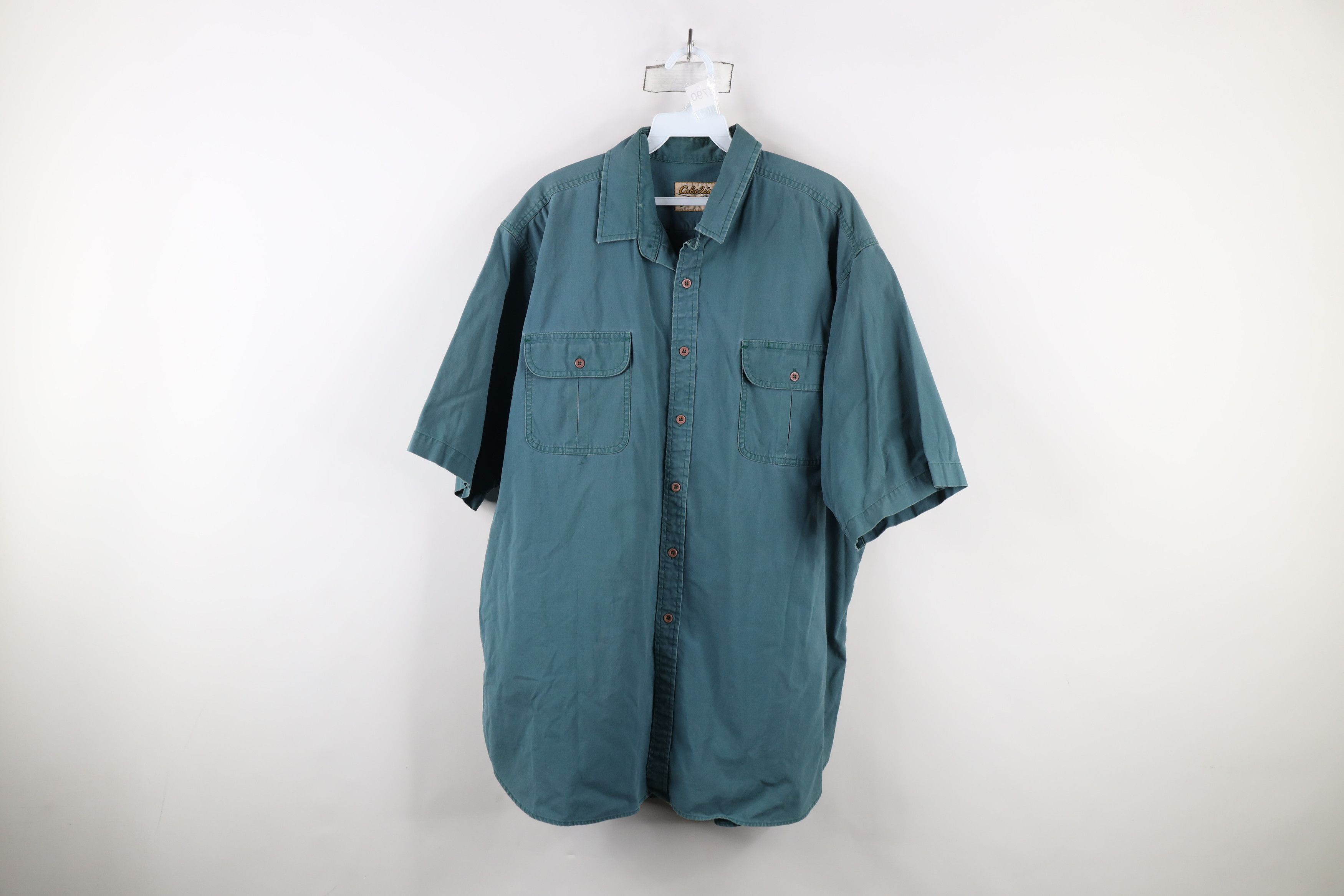 Cabelas × Vintage Vintage 90s Cabelas Bush Short Sleeve Button Shirt Green Size US XL / EU 56 / 4 - 1 Thumbnail