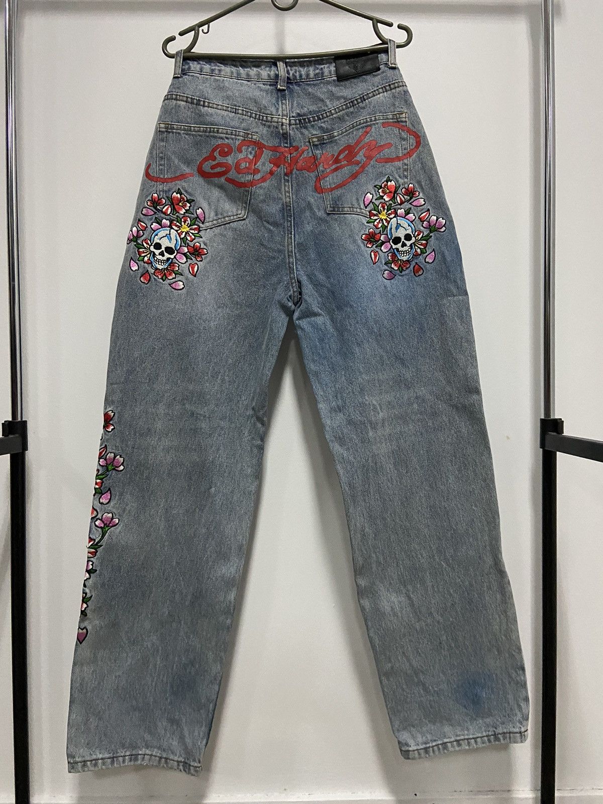 Ed Hardy Ed Hardy skull flower baggy jeans denim pants big logo Size US 28 / EU 44 - 1 Thumbnail