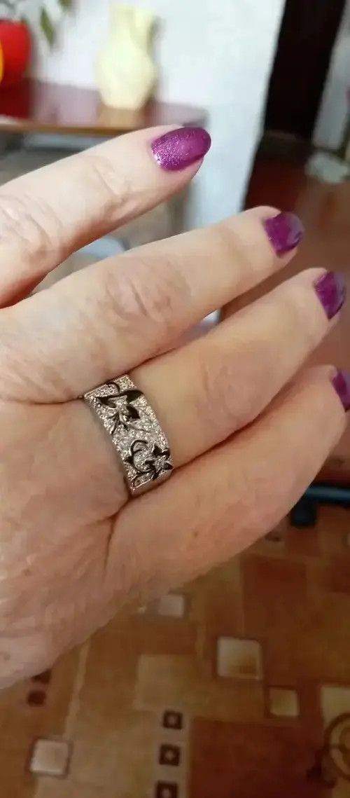 Other Black Flower Pattern Finger-ring Size ONE SIZE - 4 Thumbnail