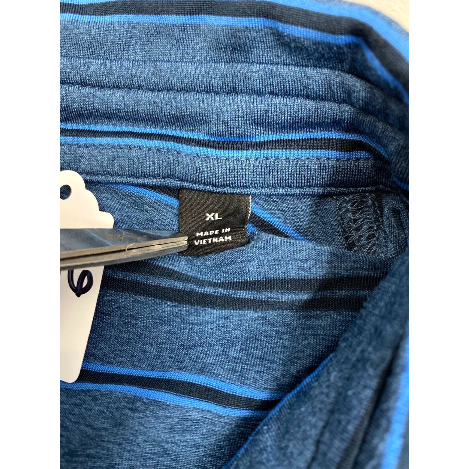 Vintage Dunning Golf Polo Shirt Striped Blue Logo XL Mens Short Sleeve Button Neck Collared Size XL Polo Shirt Size US XL / EU 56 / 4 - 4 Thumbnail