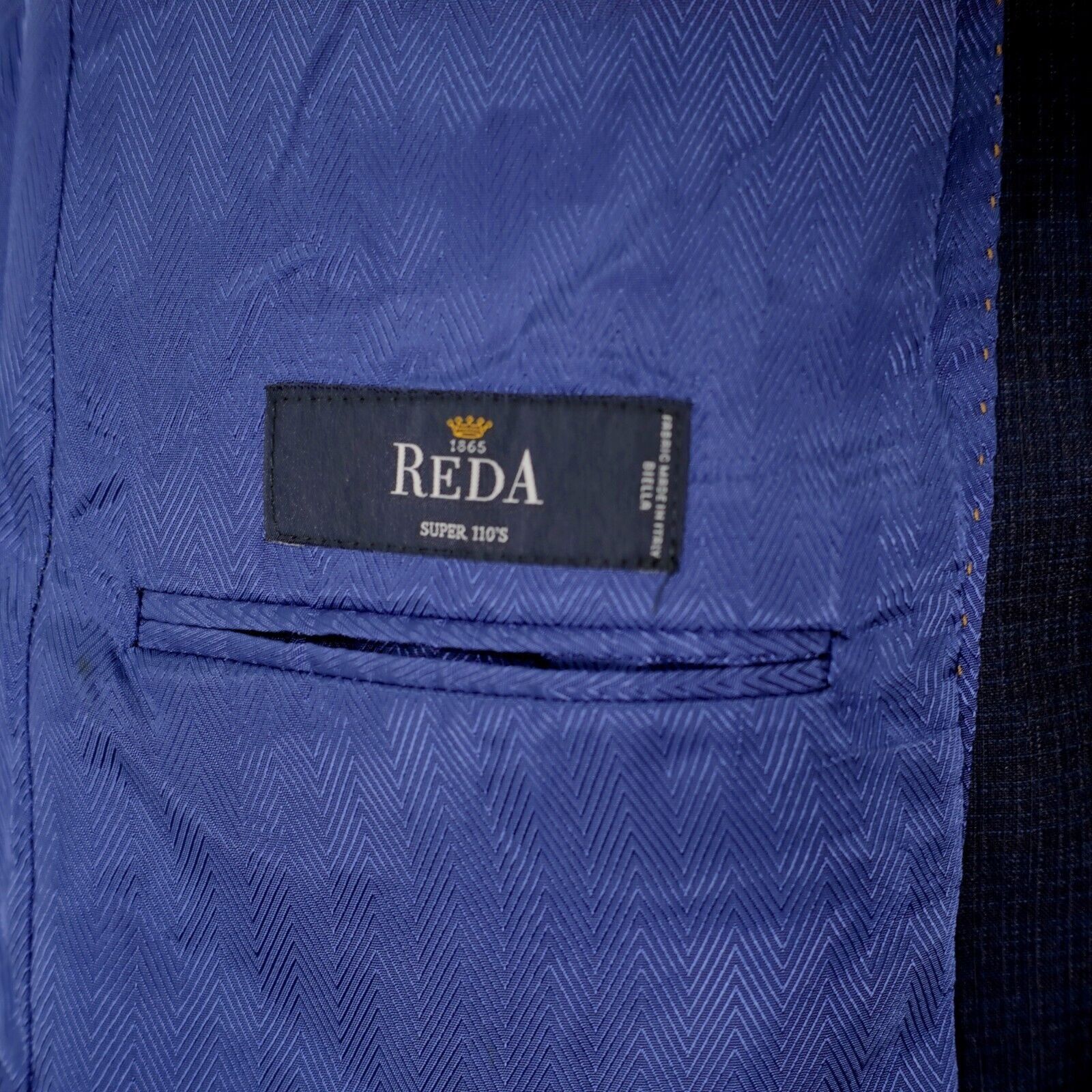 Joseph Abboud Joseph Abboud Reda Super 110s Wool Blue Check 40R 2 Button S Size 40R - 9 Thumbnail
