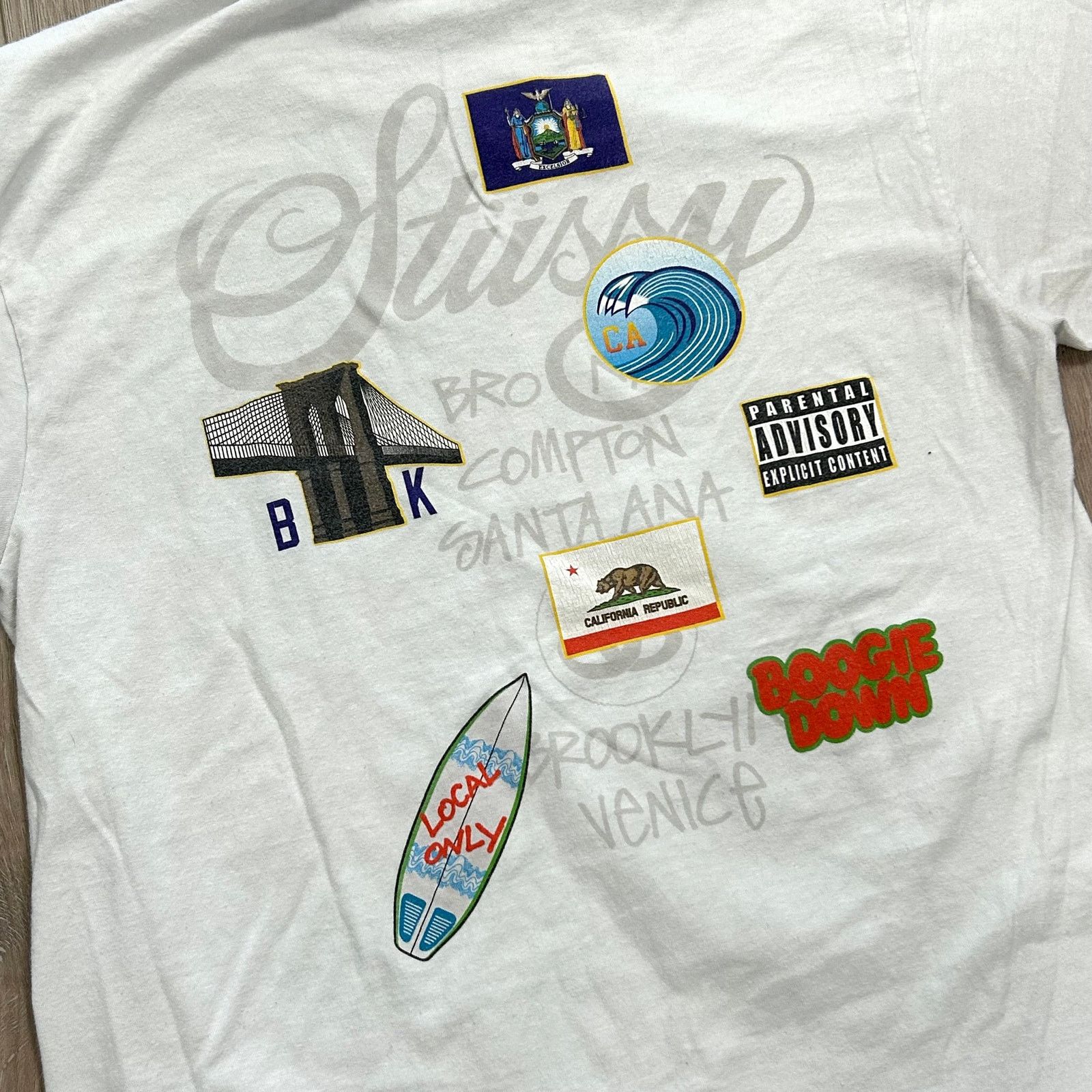 Stussy Stussy World Tour Flags Tee T Shirt Size Medium M White B2 Size US M / EU 48-50 / 2 - 6 Thumbnail