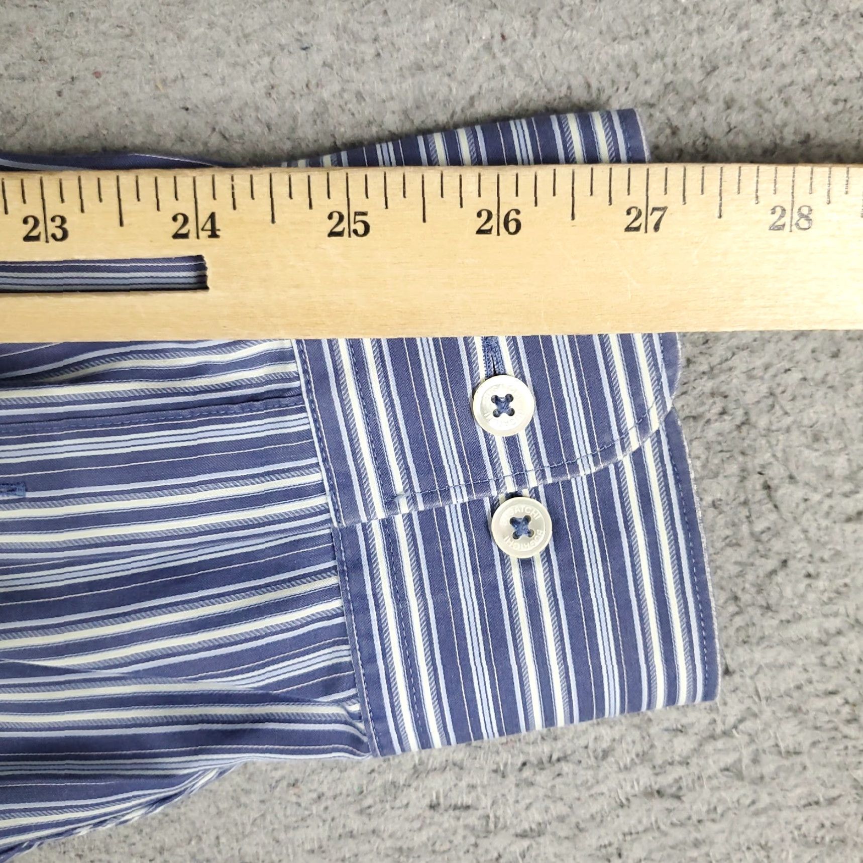 BUGATCHI Bugatchi Uomo Shirt Mens 2XL Blue Striped Classic Fit Button Up Long Sleeve Size US XXL / EU 58 / 5 - 7 Thumbnail