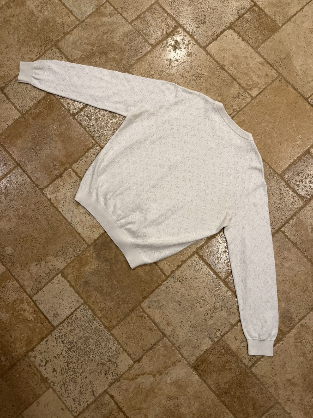 Louis Vuitton Louis Vuitton Monogram Pointelle Cotton Pullover Sweatshirt Size US XXL / EU 58 / 5 - 8 Thumbnail