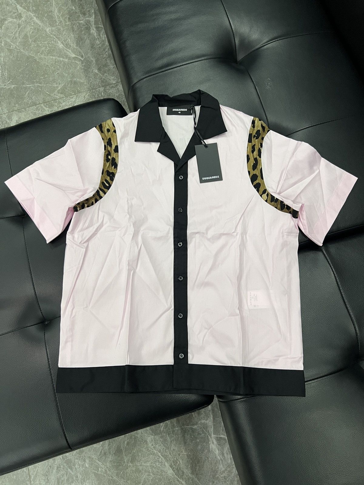 Dsquared2 Dsquared2 2018 Pink Leopard Panel Bowling Shirt Size US S / EU 44-46 / 1 - 1 Thumbnail