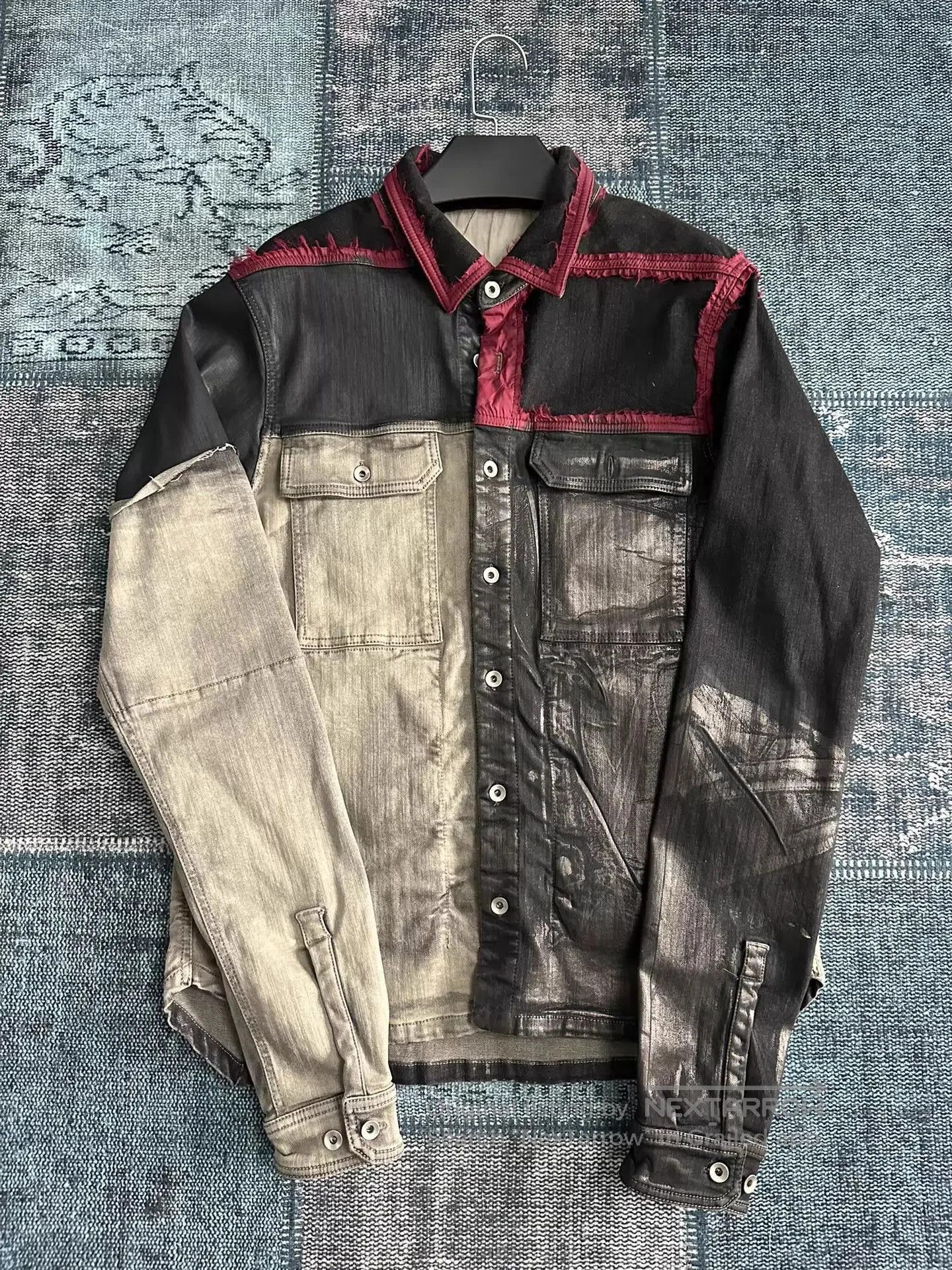 Rick Owens Multi Color Distressed Denim Jacket. Size US M / EU 48-50 / 2 - 1 Thumbnail