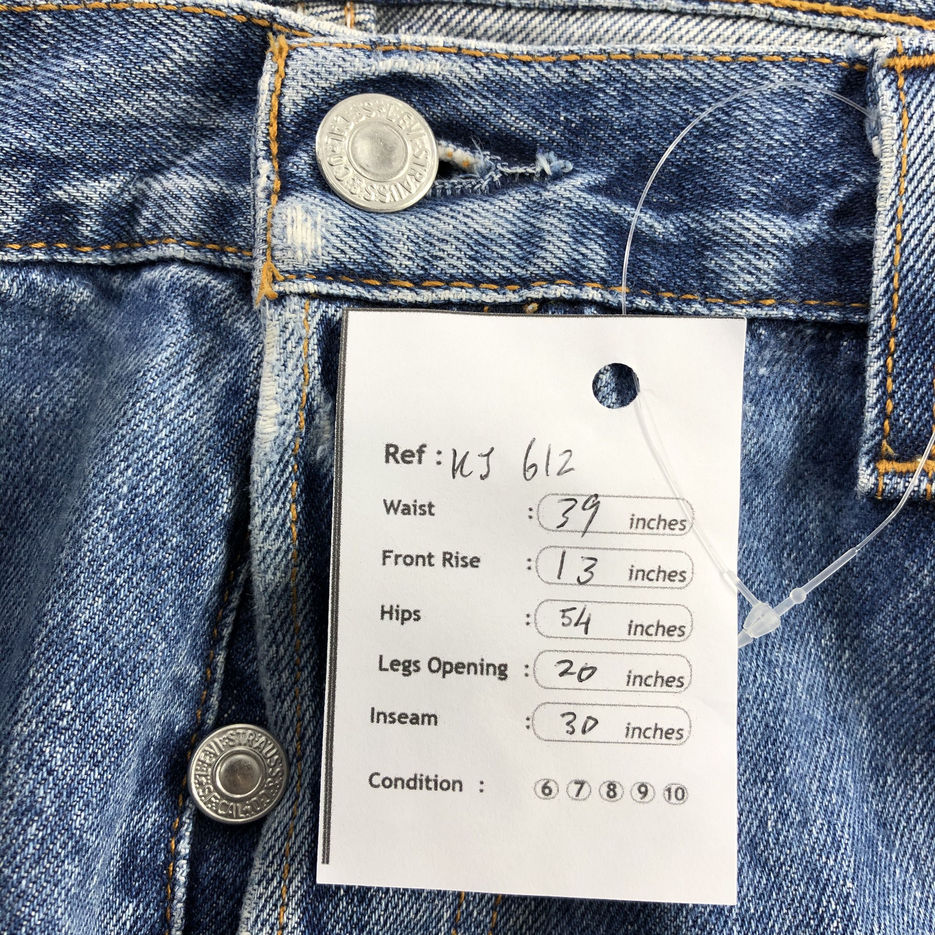 Levi's Vintage Levis 501 Jeans Faded Blue Distressed Denim KJ612 Size US 38 / EU 54 - 12 Thumbnail